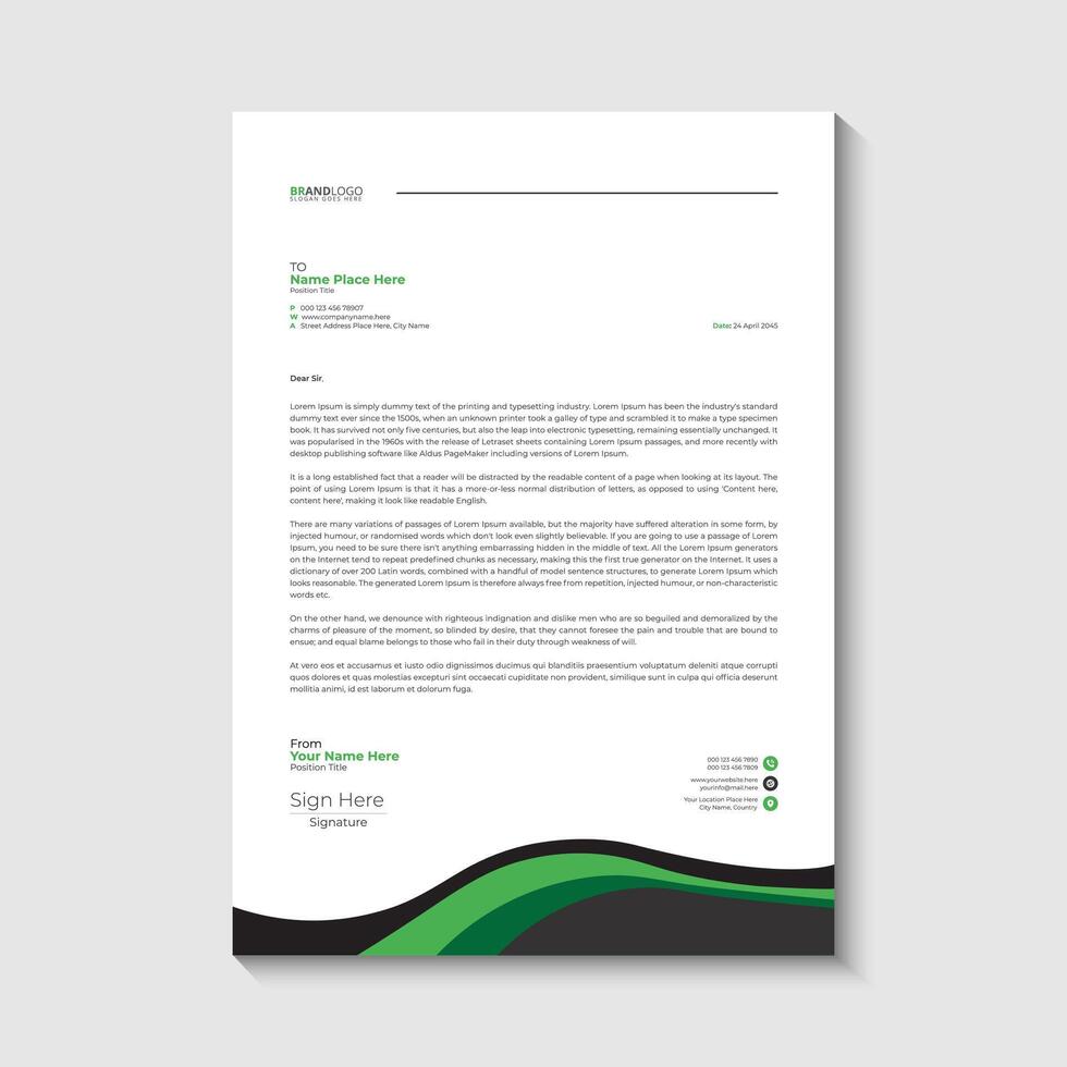 Business letterhead design template vector