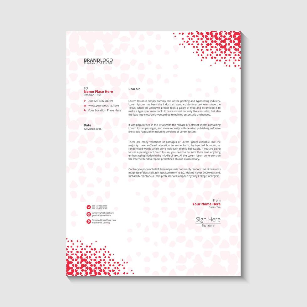 Business letterhead design template vector