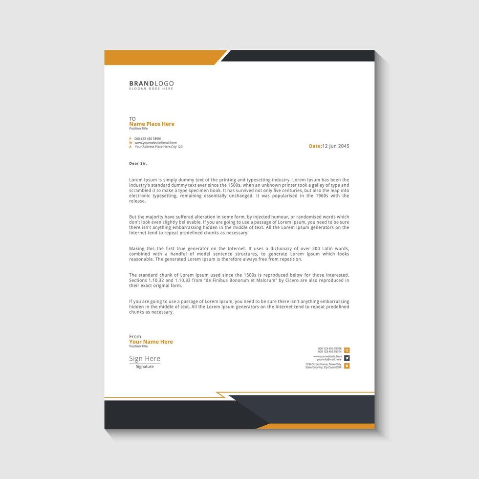 Corporate and business letterhead design template vector