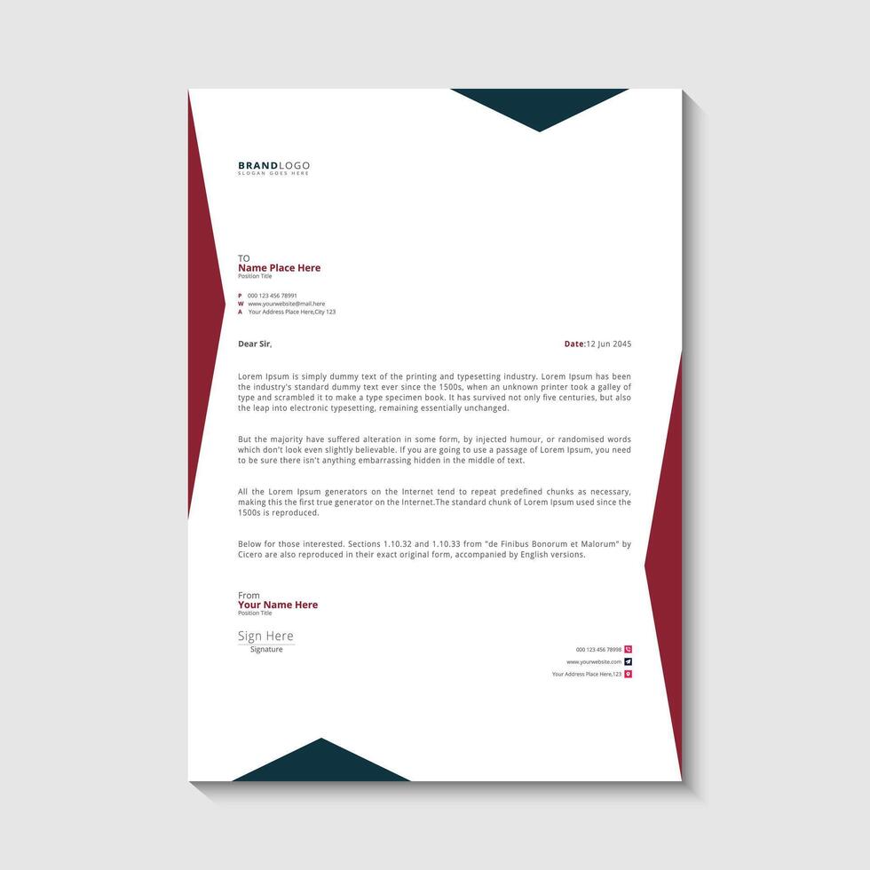 Business letterhead design template vector