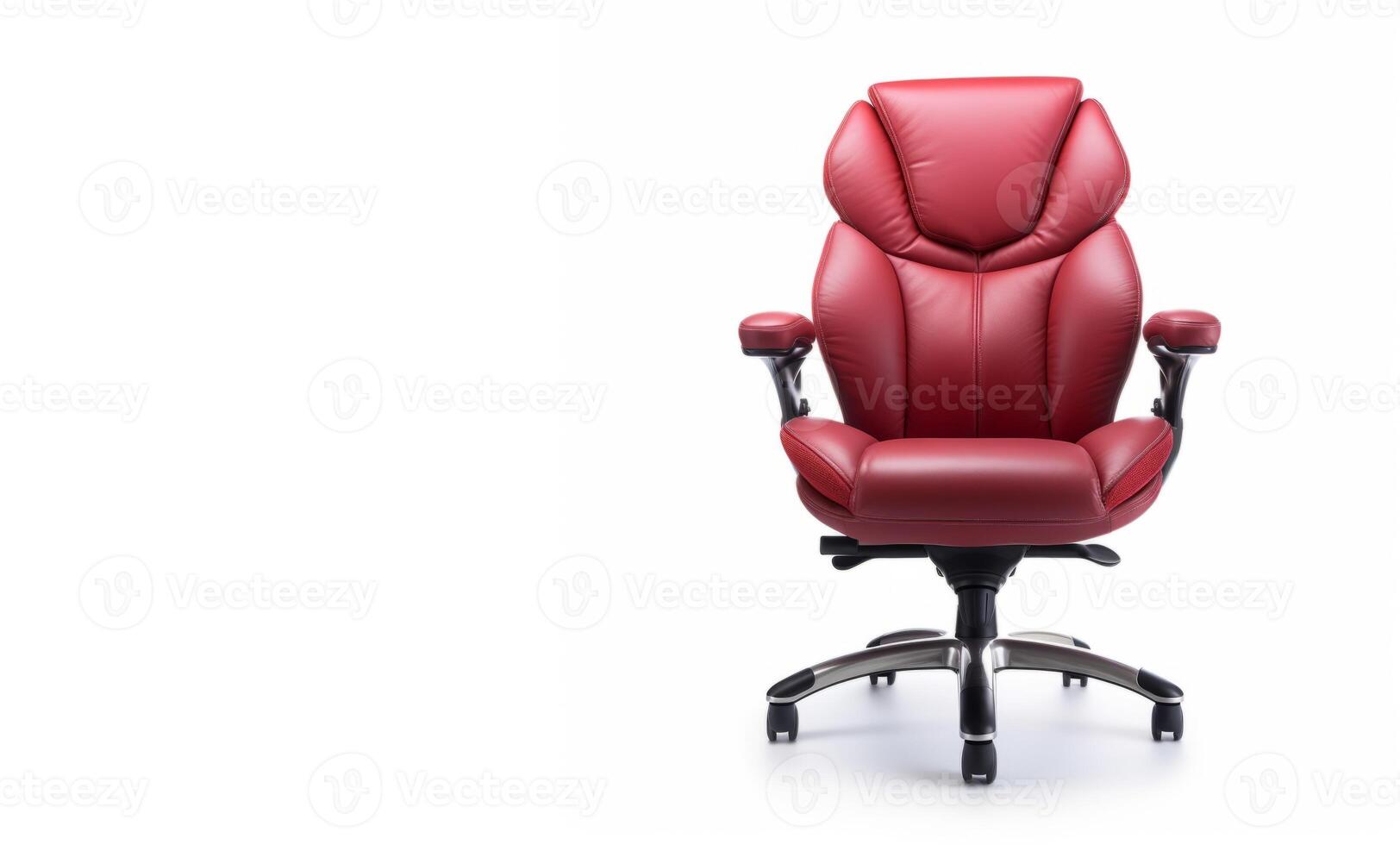 AI generated red office chair on white background Generative AI photo