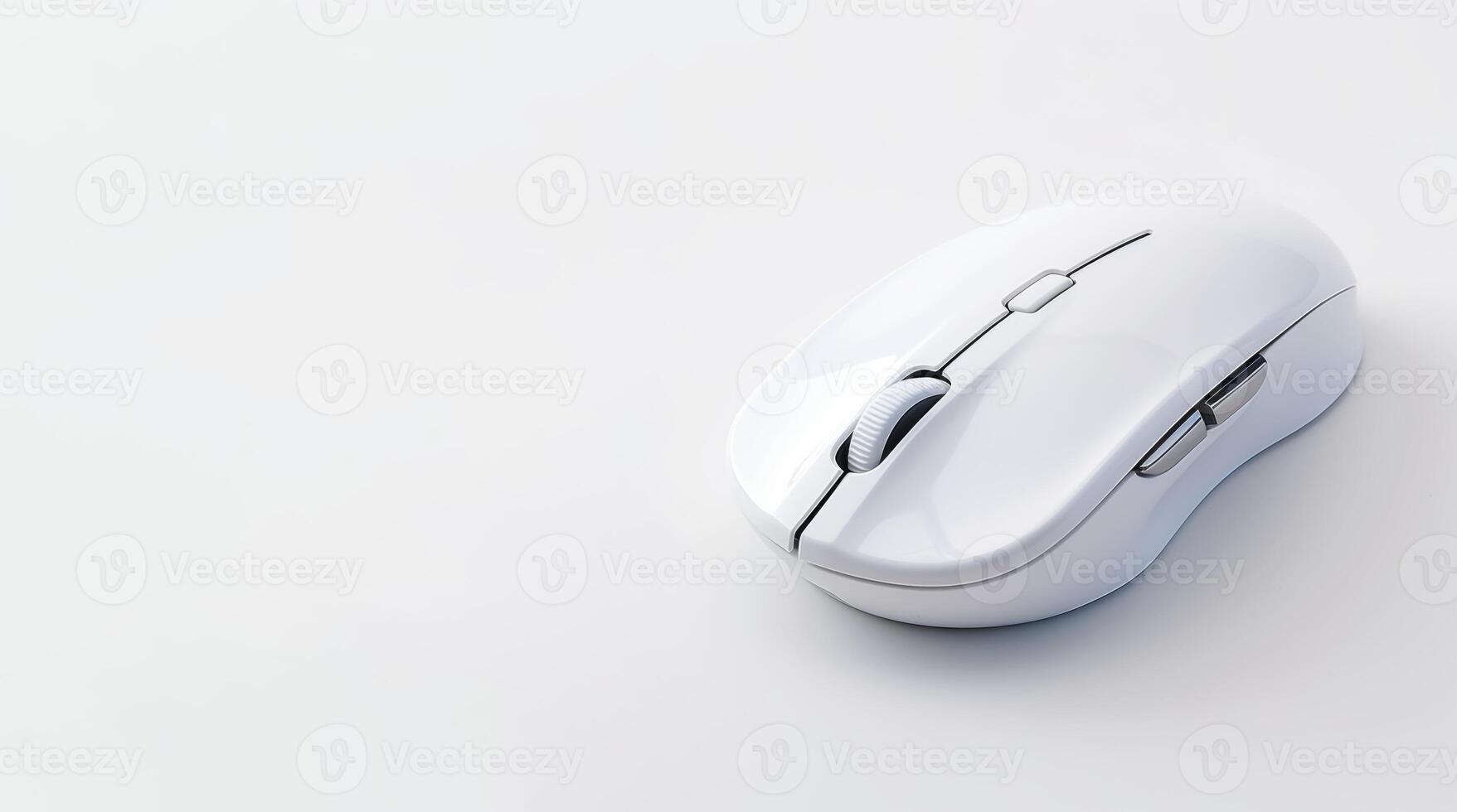 AI generated computer wireless mouse on a white background Generative AI photo