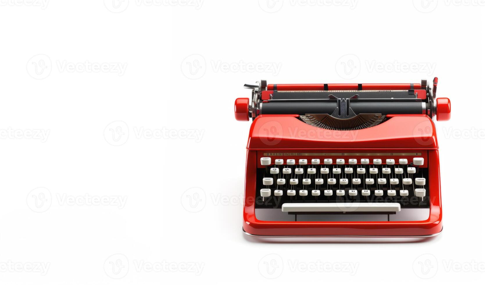 AI generated retro typewriter on white background Generative AI photo