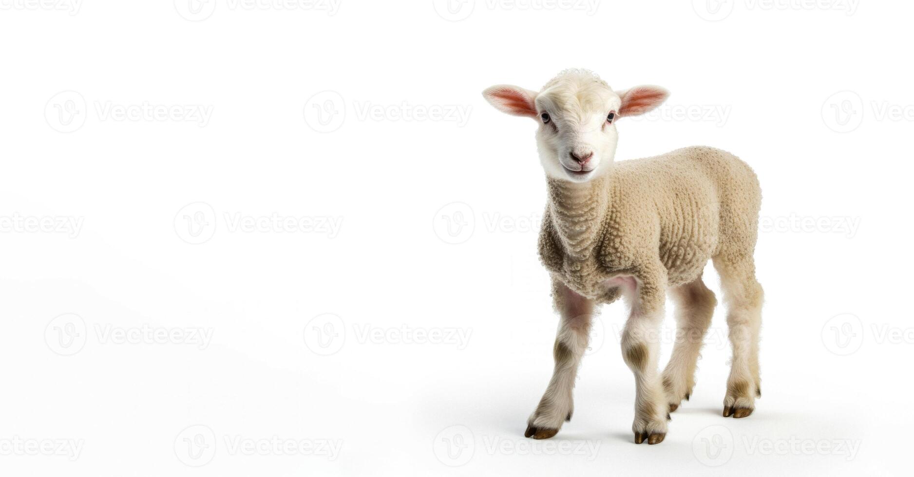 AI generated Lamb on a white background Generative AI photo