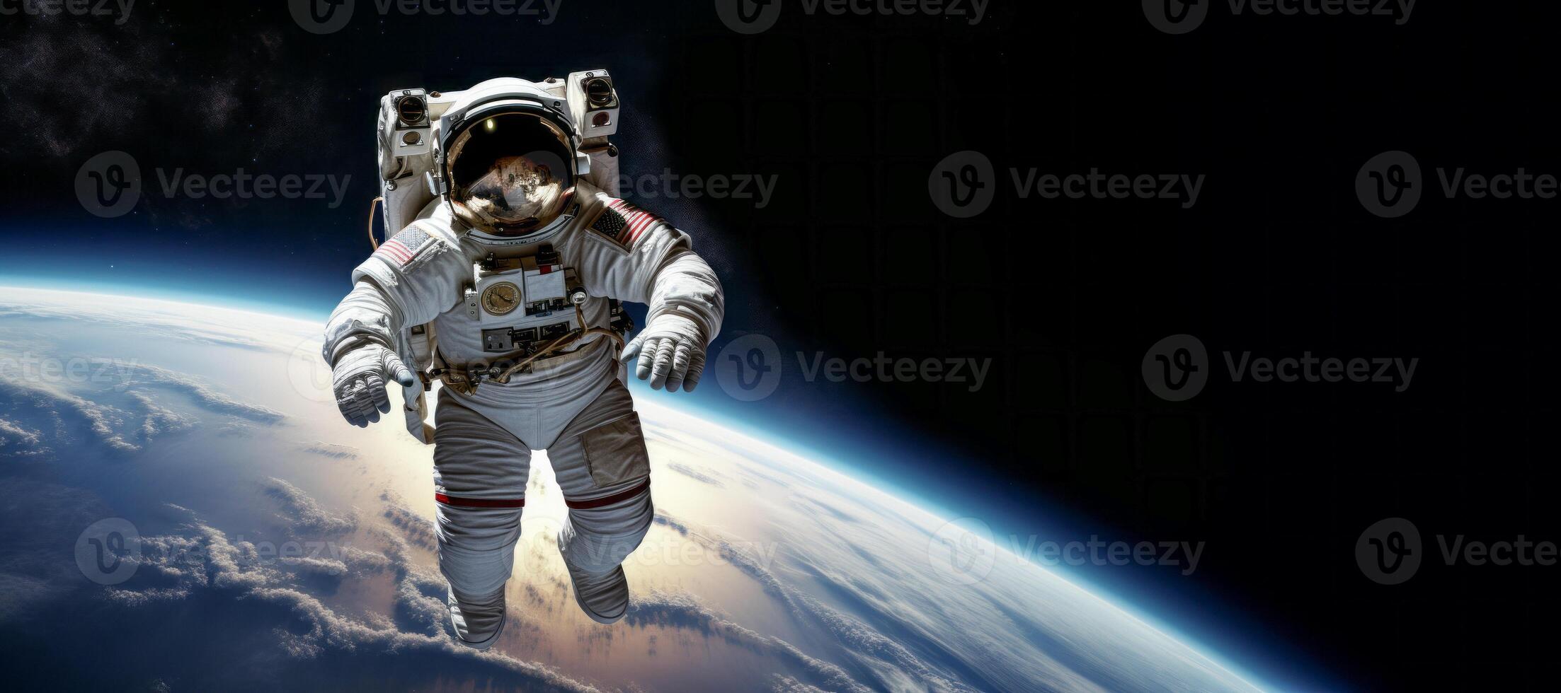 AI generated astronaut in outer space Generative AI photo