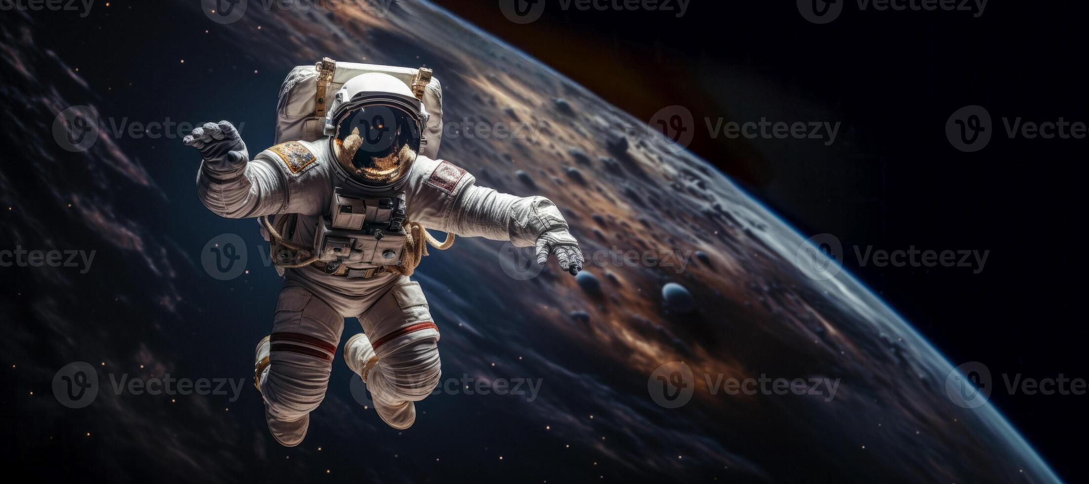 AI generated astronaut in outer space Generative AI photo