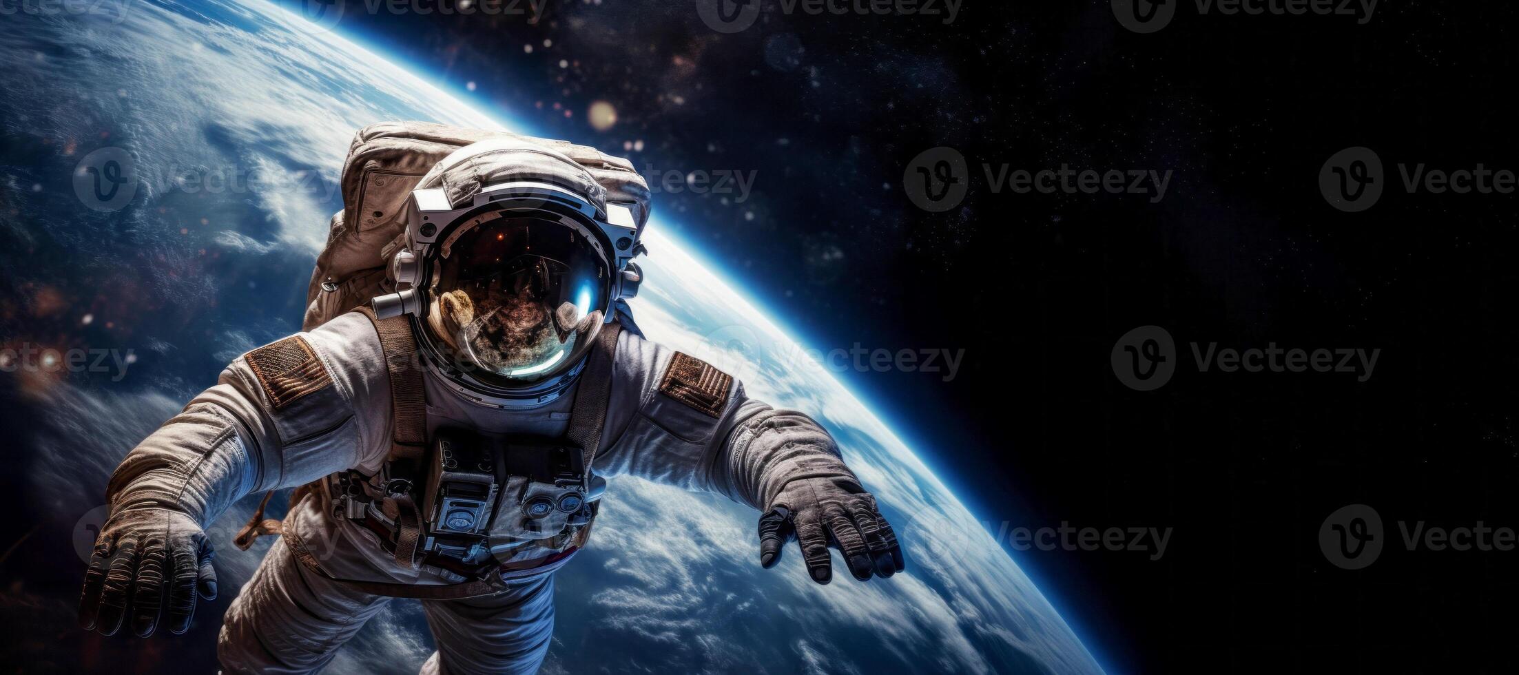 AI generated astronaut in outer space Generative AI photo