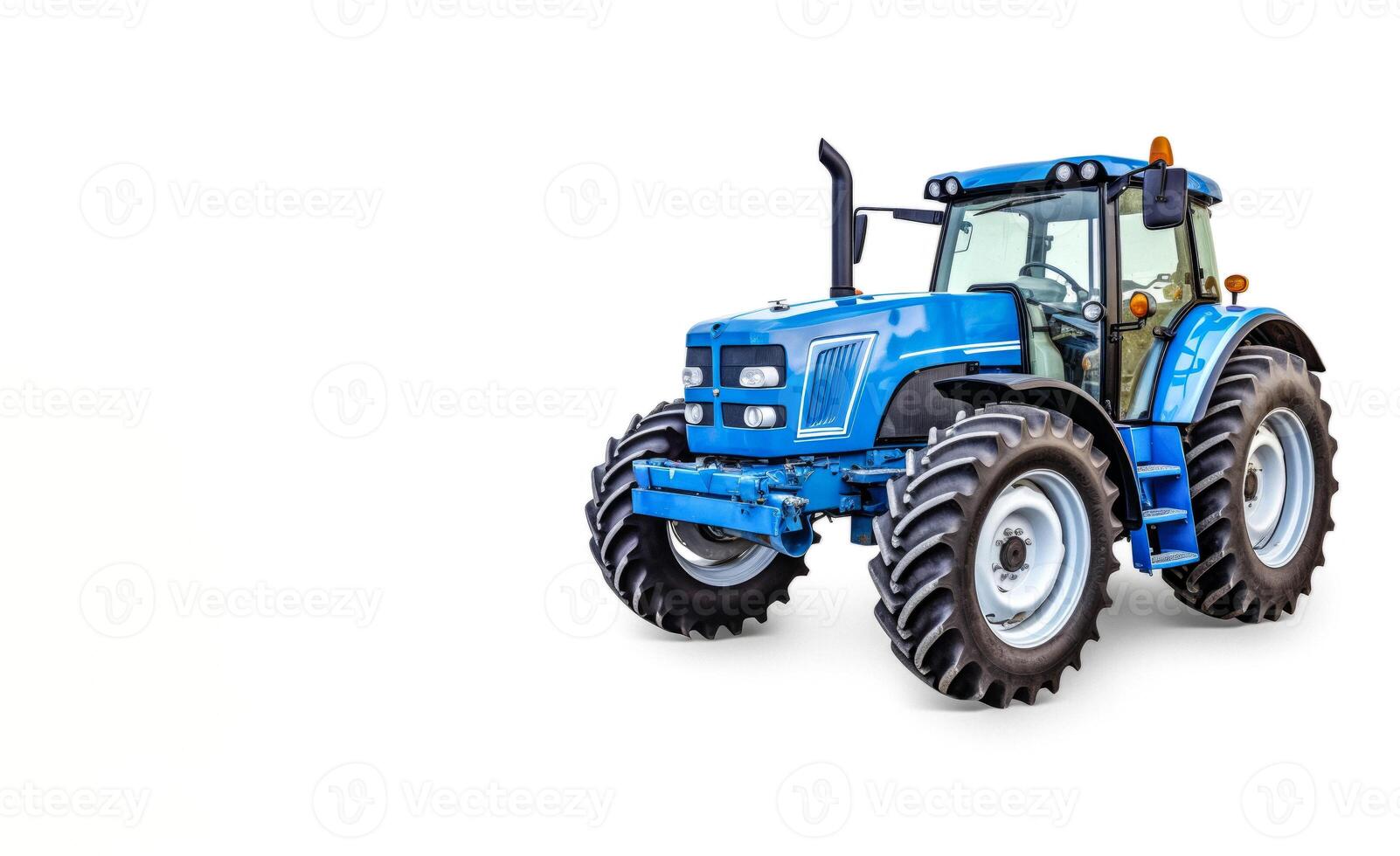 AI generated blue tractor on a white background Generative AI photo