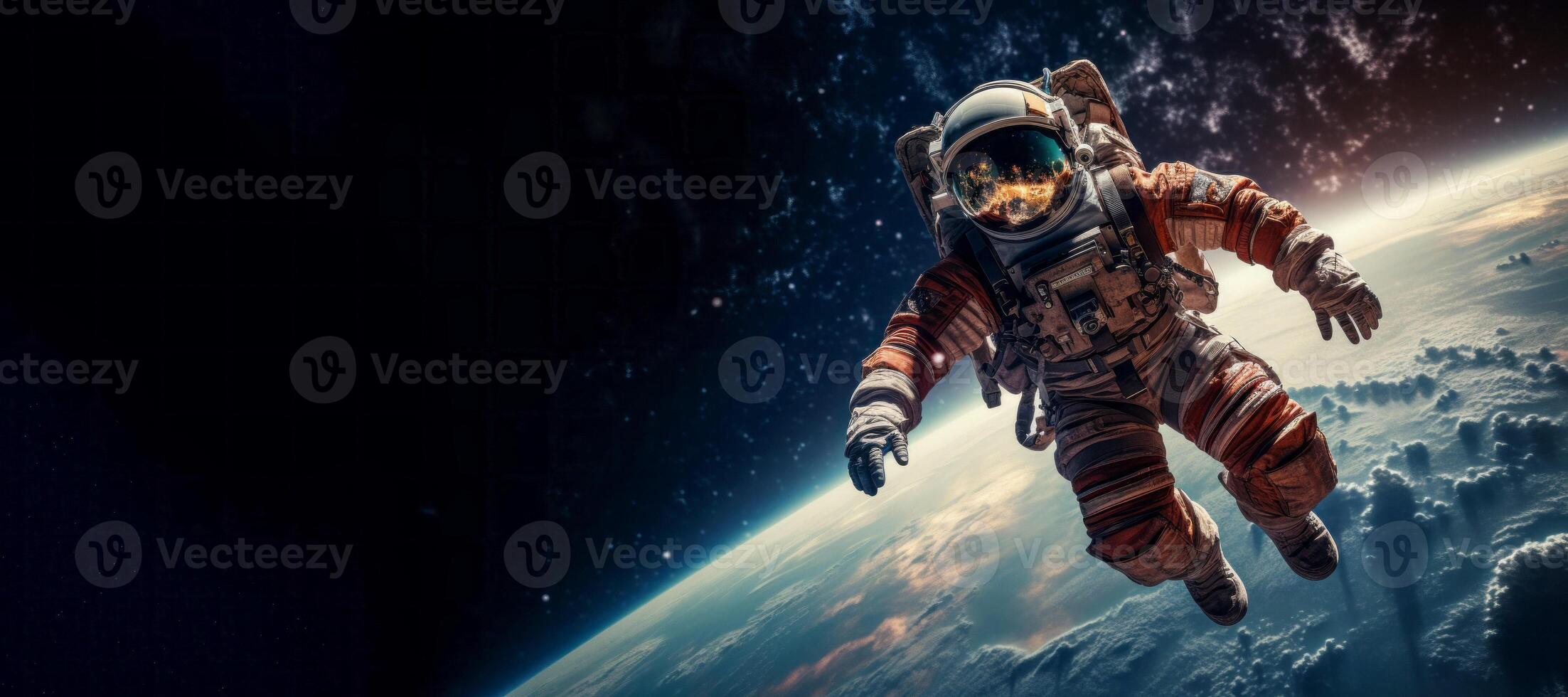 AI generated astronaut in outer space Generative AI photo