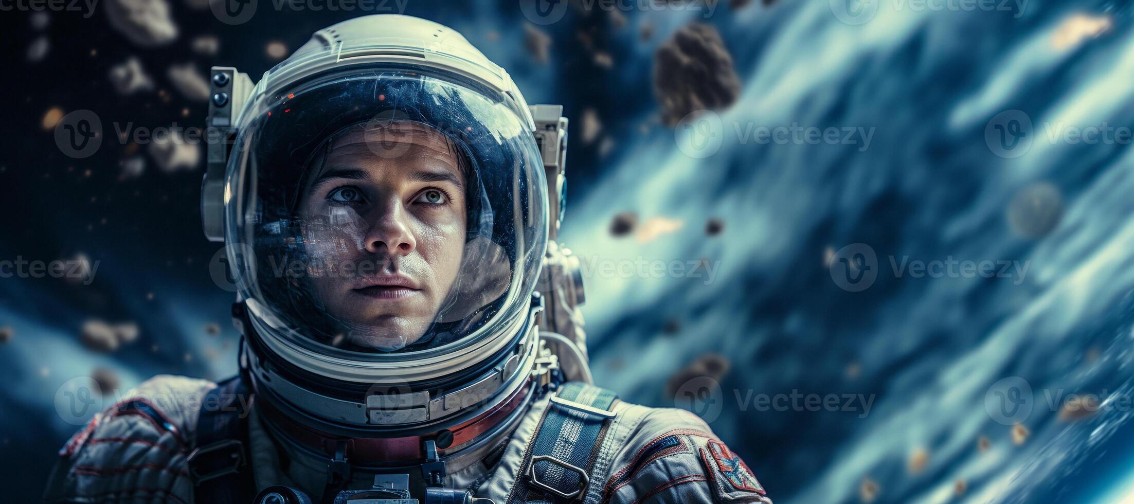 AI generated astronaut in outer space Generative AI photo