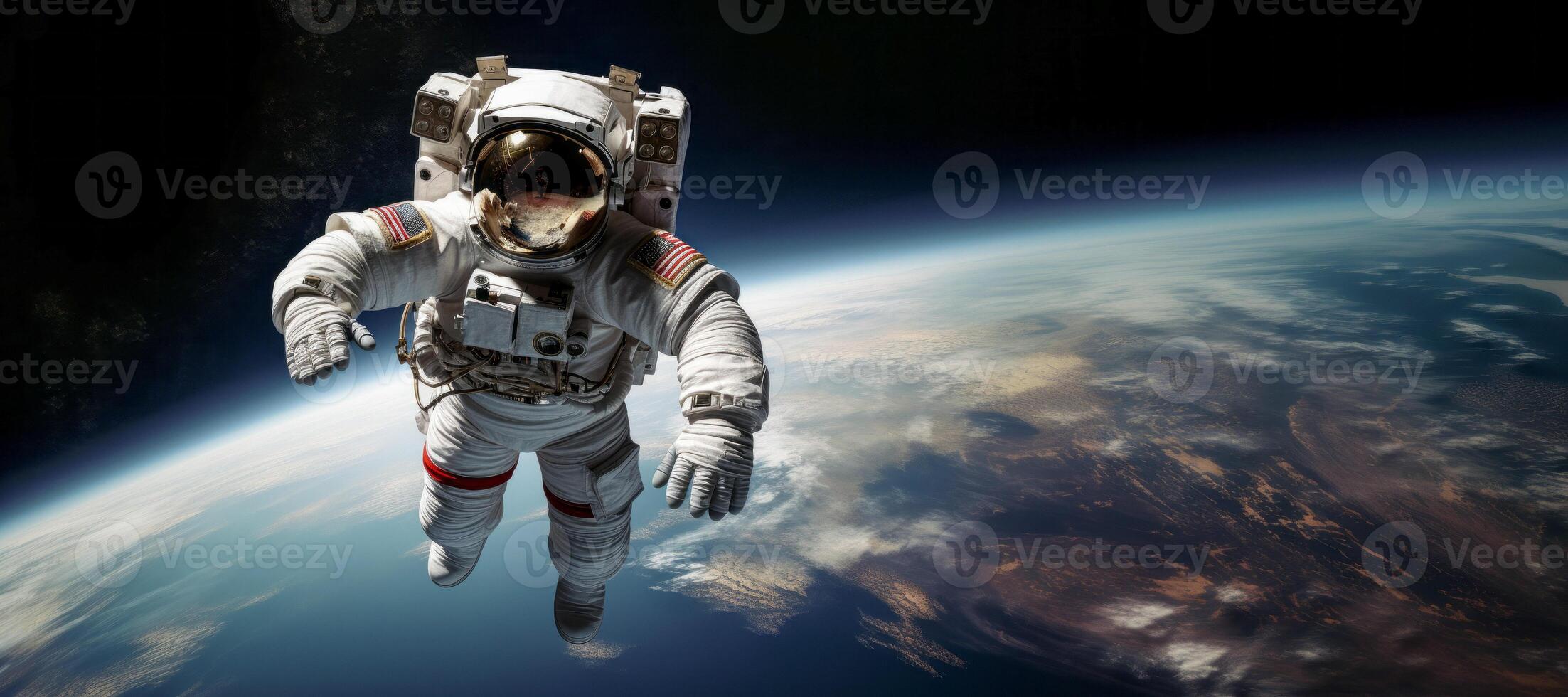AI generated astronaut in outer space Generative AI photo