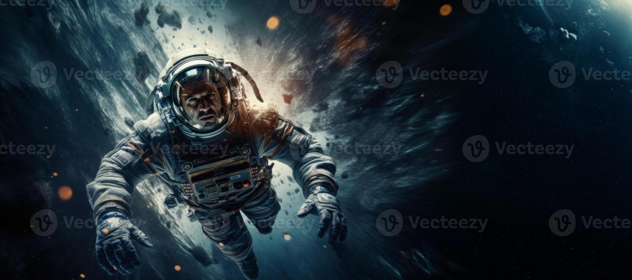AI generated astronaut in outer space Generative AI photo