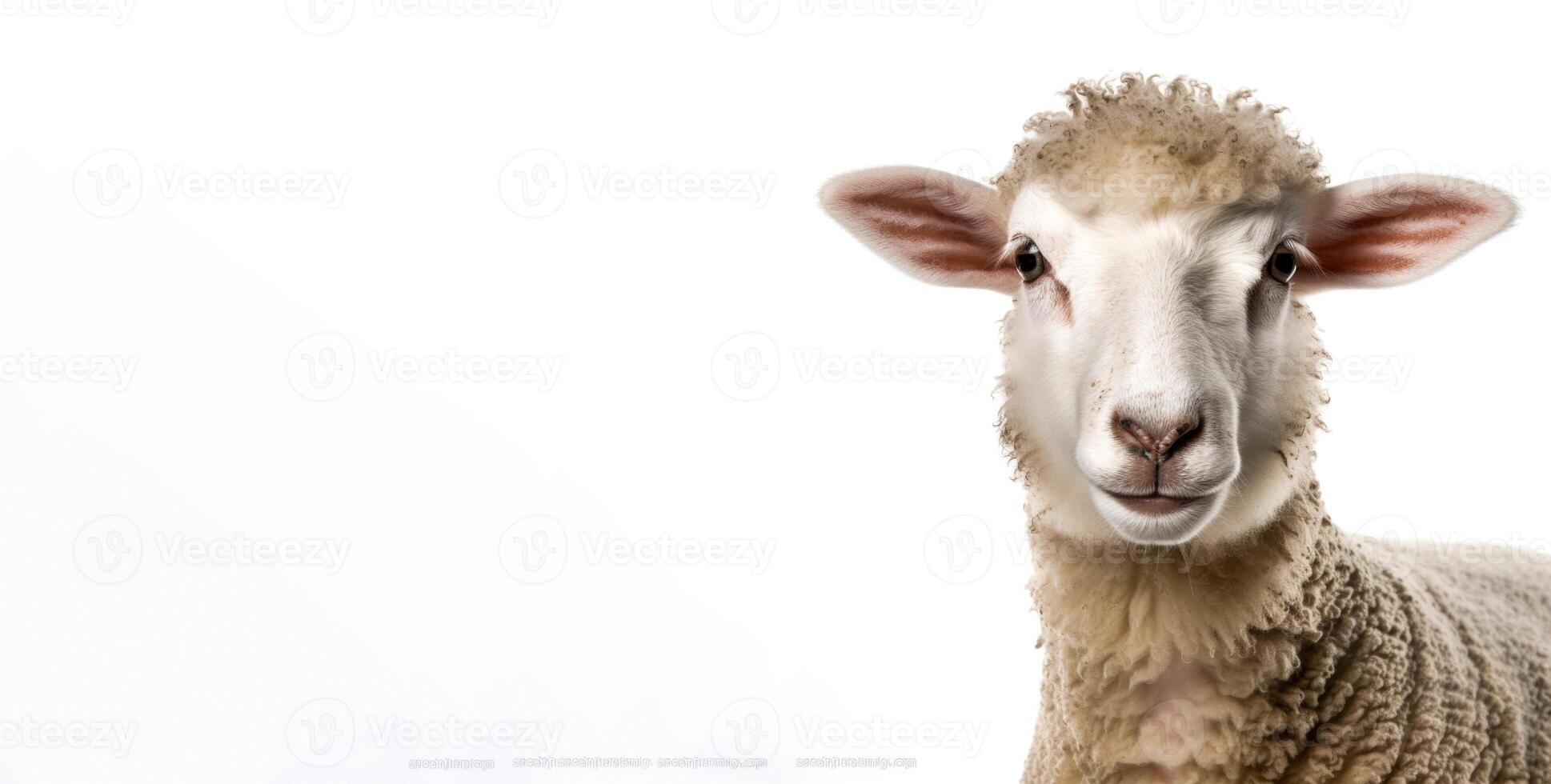 AI generated Lamb on a white background Generative AI photo