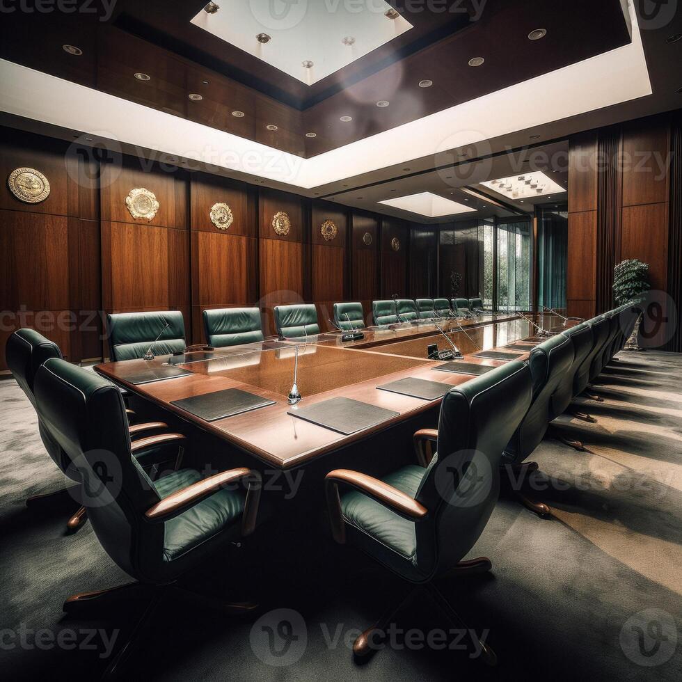 AI generated empty meeting room Generative AI photo
