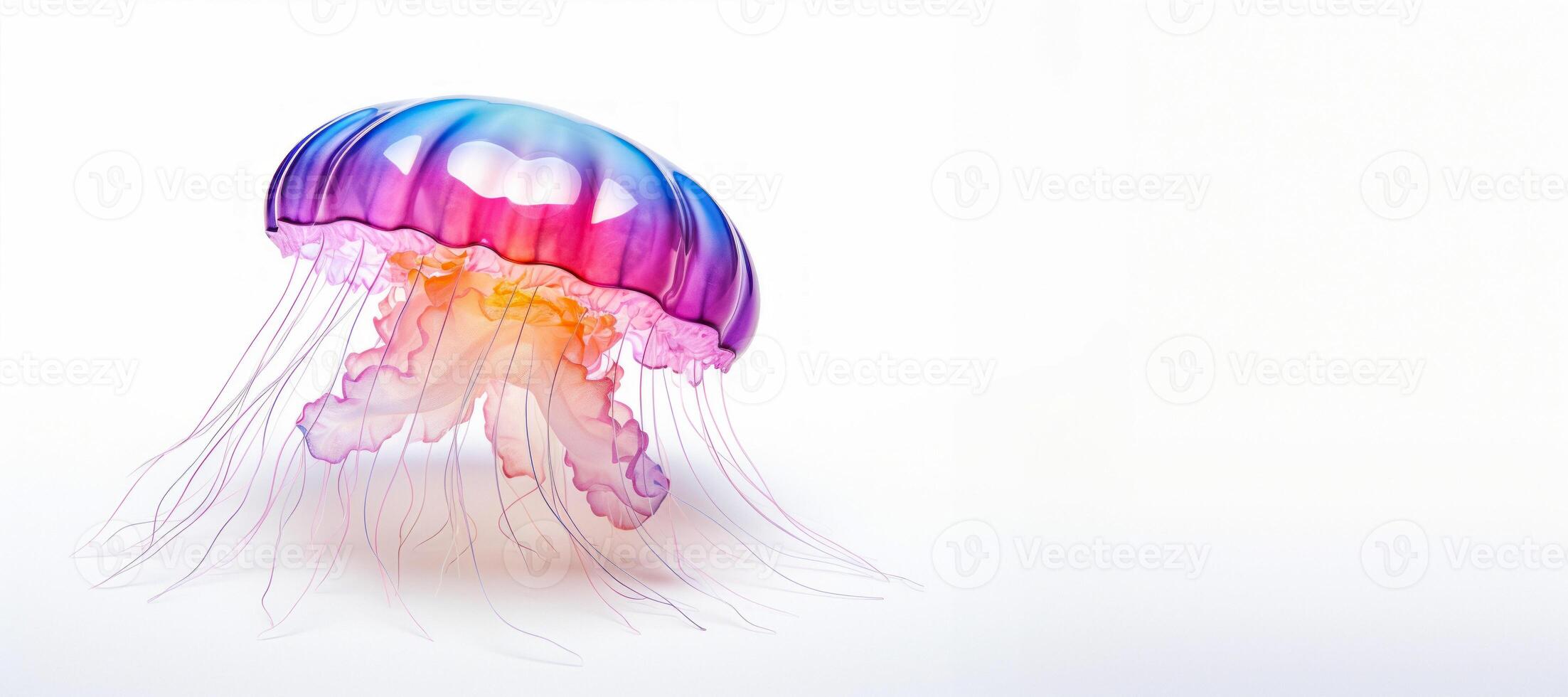 AI generated jellyfish on a white background Generative AI photo