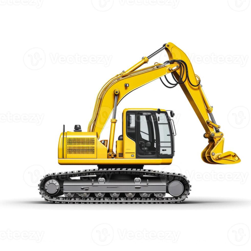 AI generated excavator on white background Generative AI photo