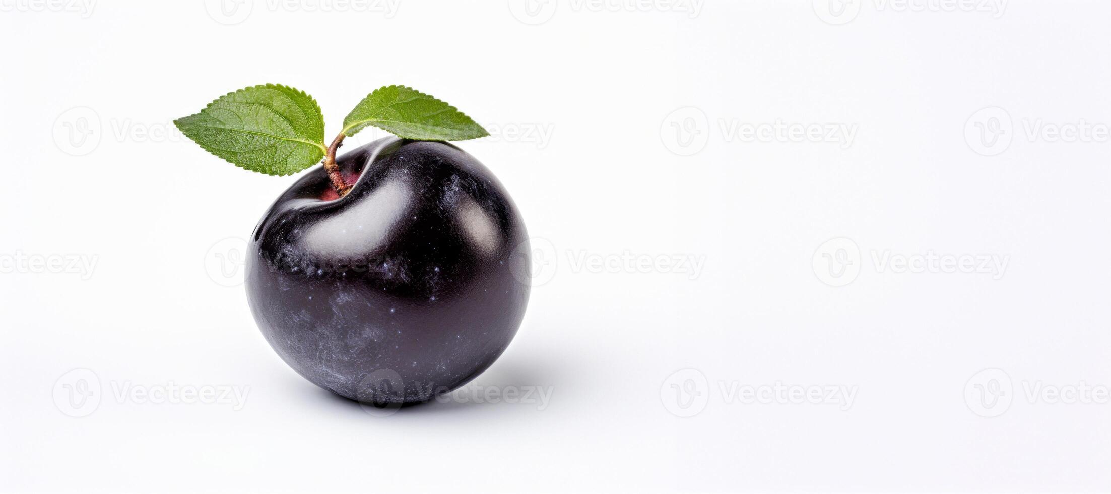 AI generated black plum on white background Generative AI photo