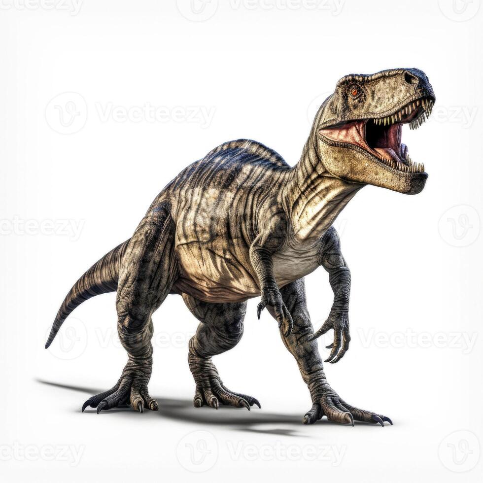 AI generated Dinosaur Raptor on a white background Generative AI photo