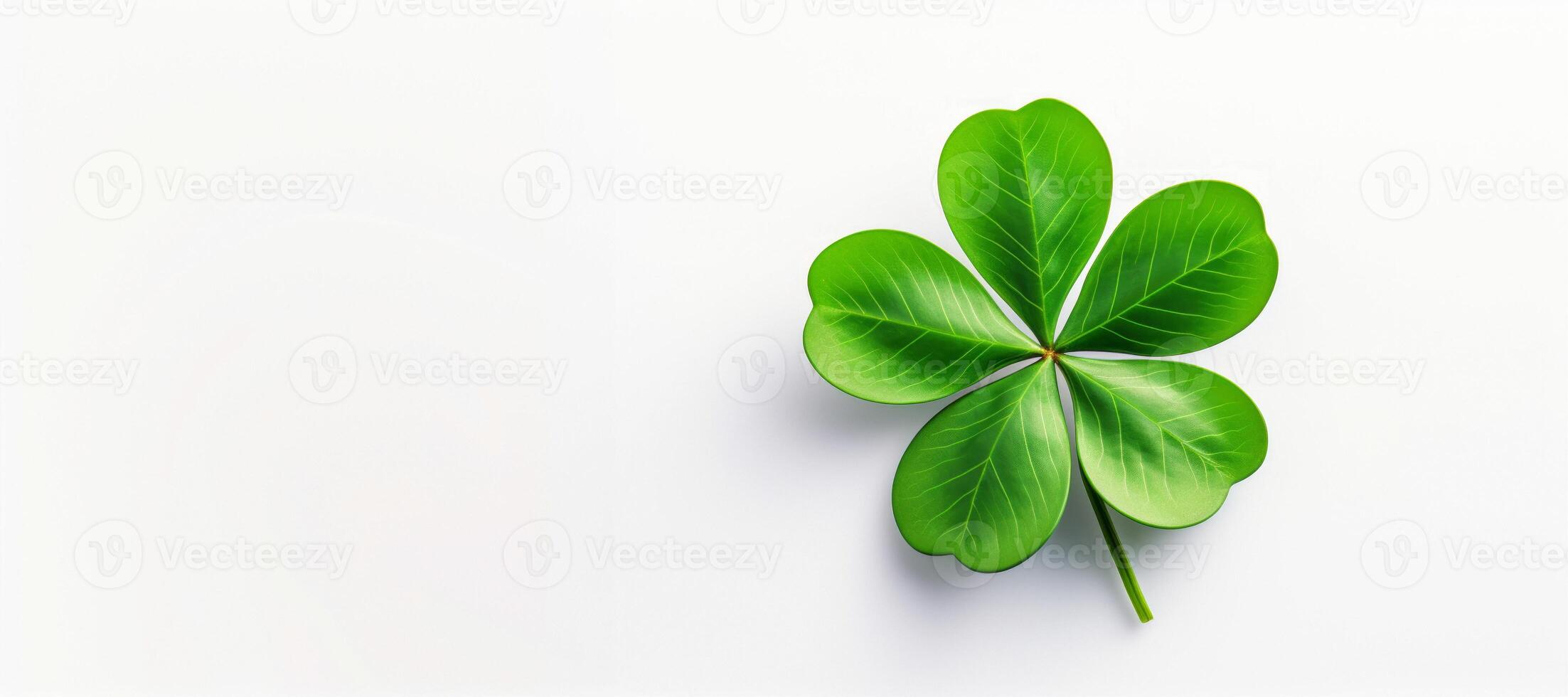 AI generated Irish clover on white background good luck Generative AI photo