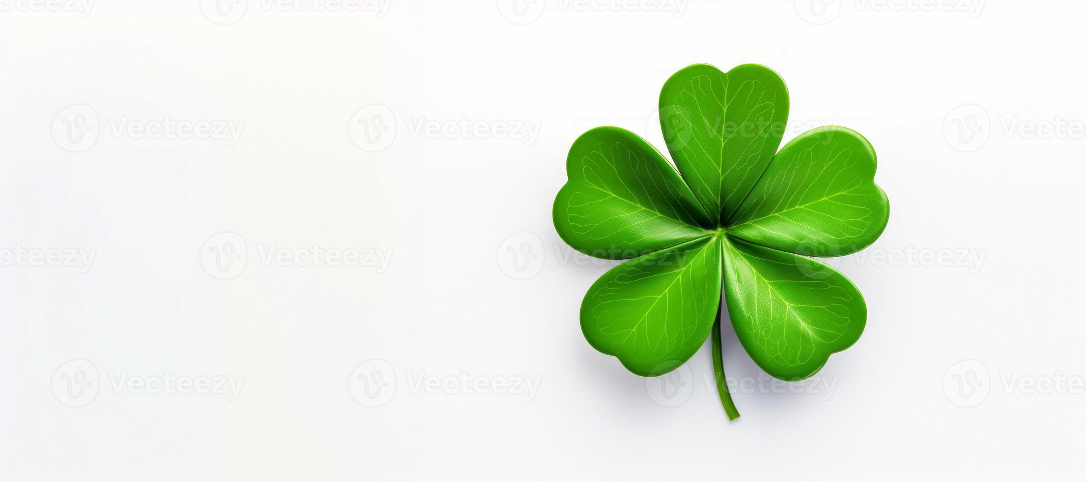 AI generated Irish clover on white background good luck Generative AI photo