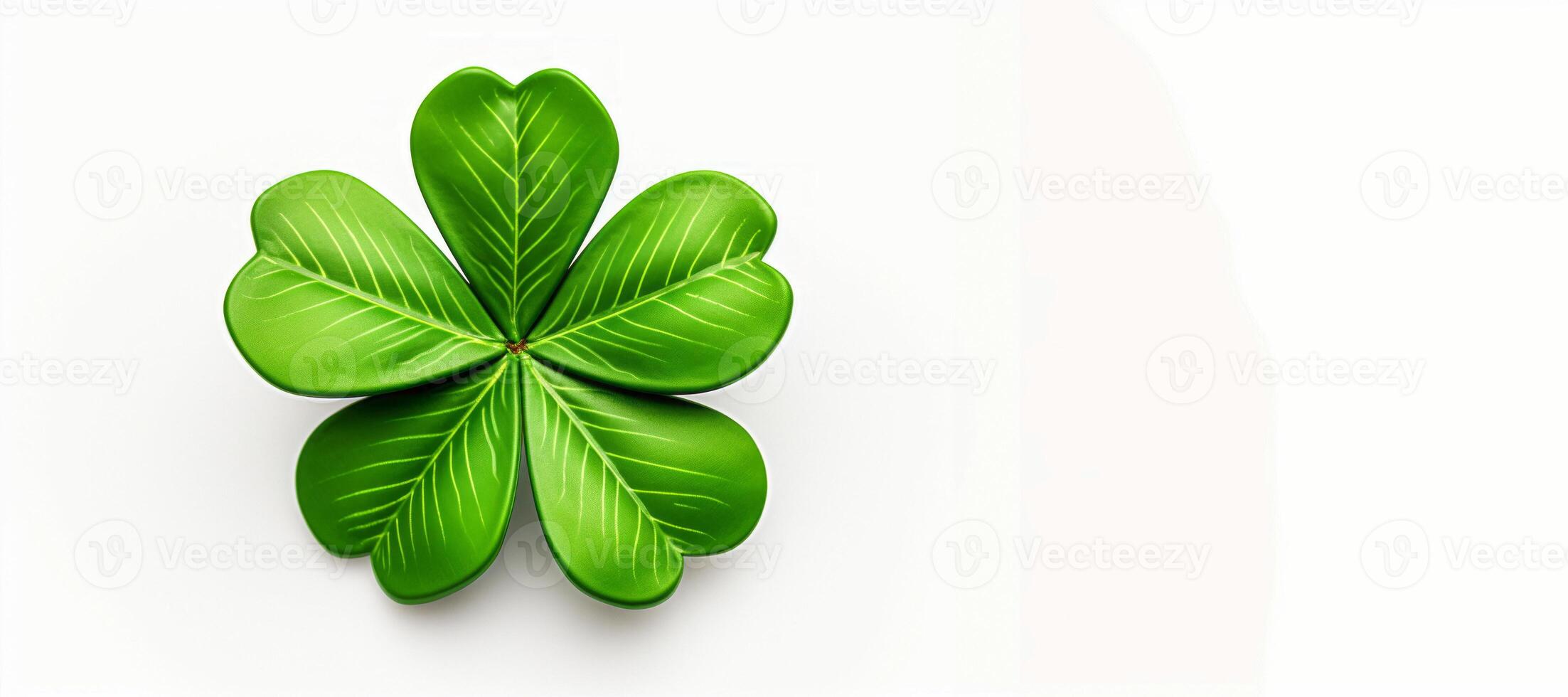 AI generated Irish clover on white background good luck Generative AI photo