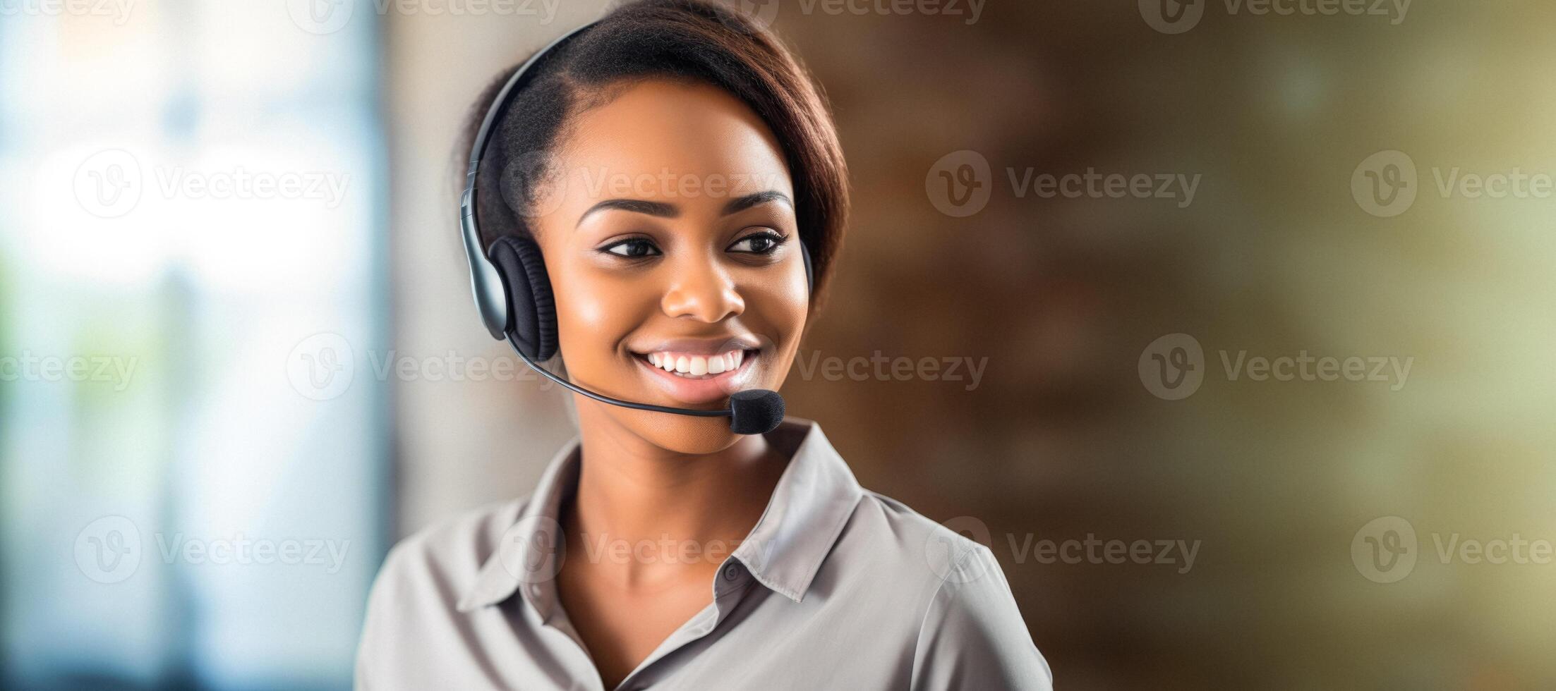 AI generated girl call center worker Generative AI photo