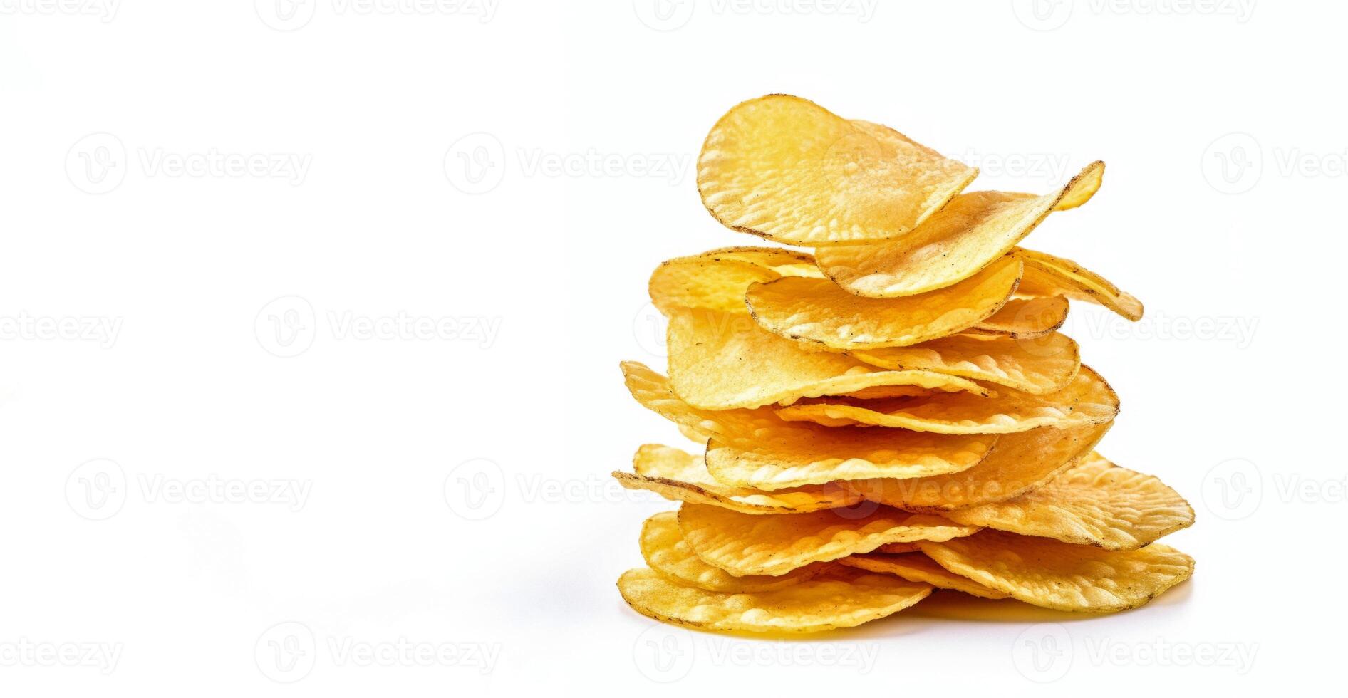 ai generado papas fritas en blanco antecedentes generativo ai foto