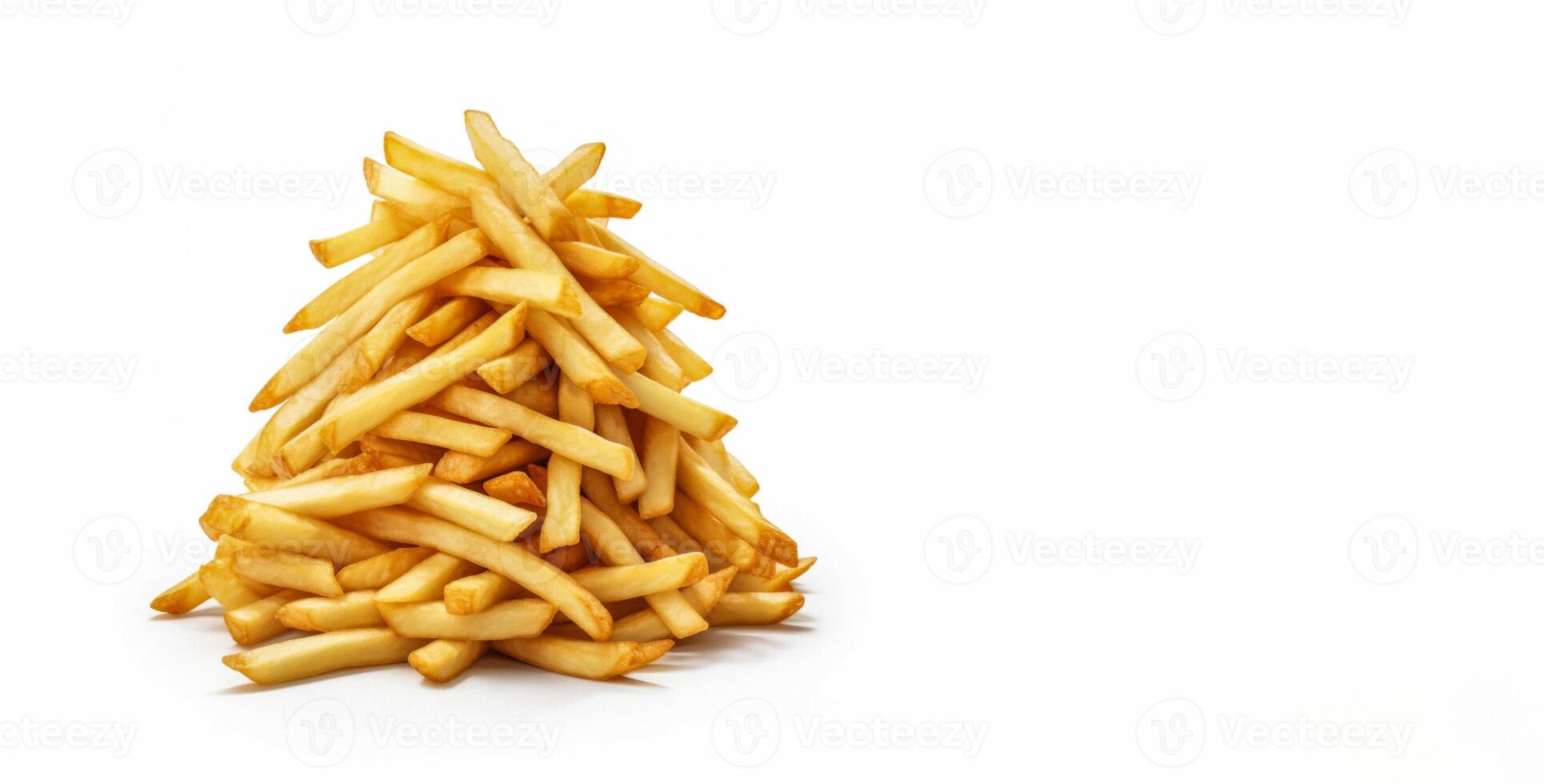 AI generated French fries on a white background Generative AI photo