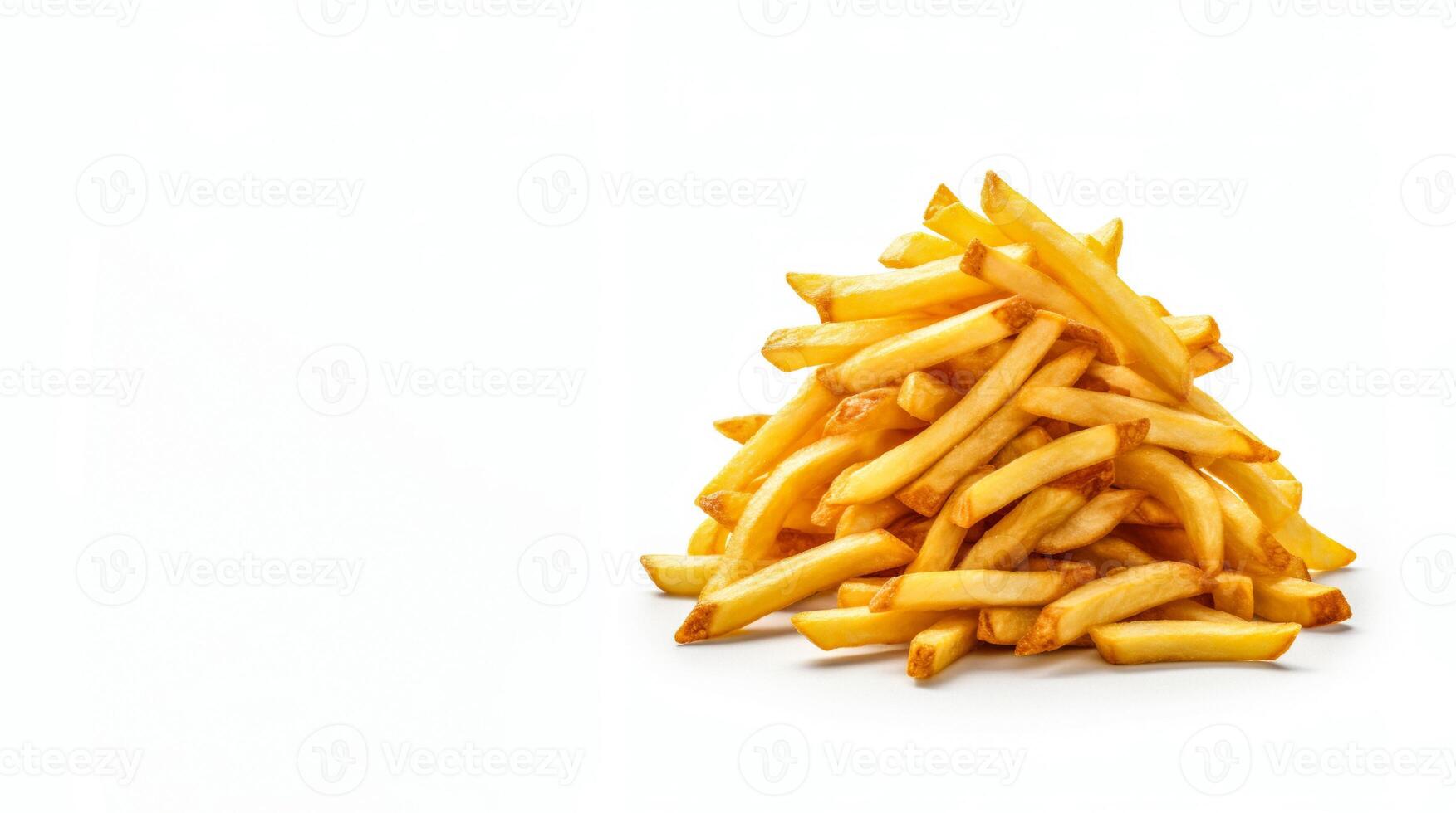 AI generated French fries on a white background Generative AI photo