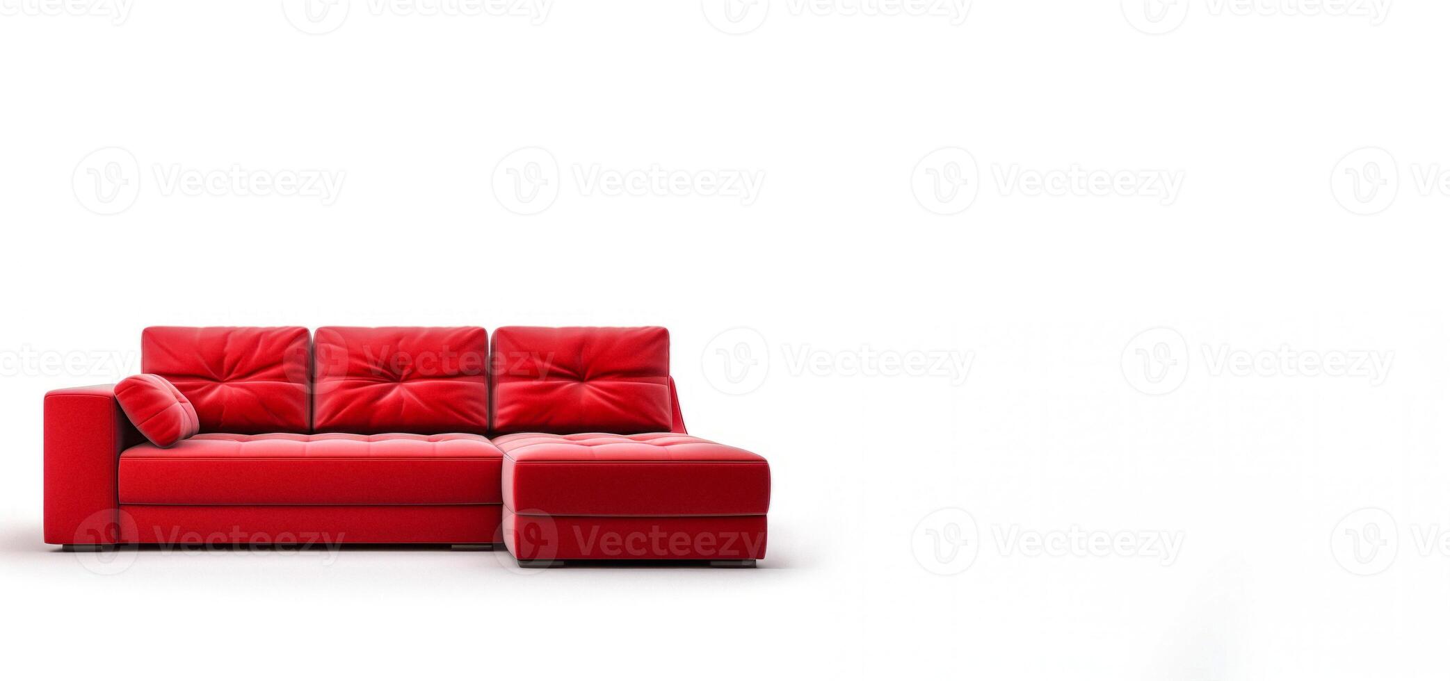AI generated red sofa on white background Generative AI photo