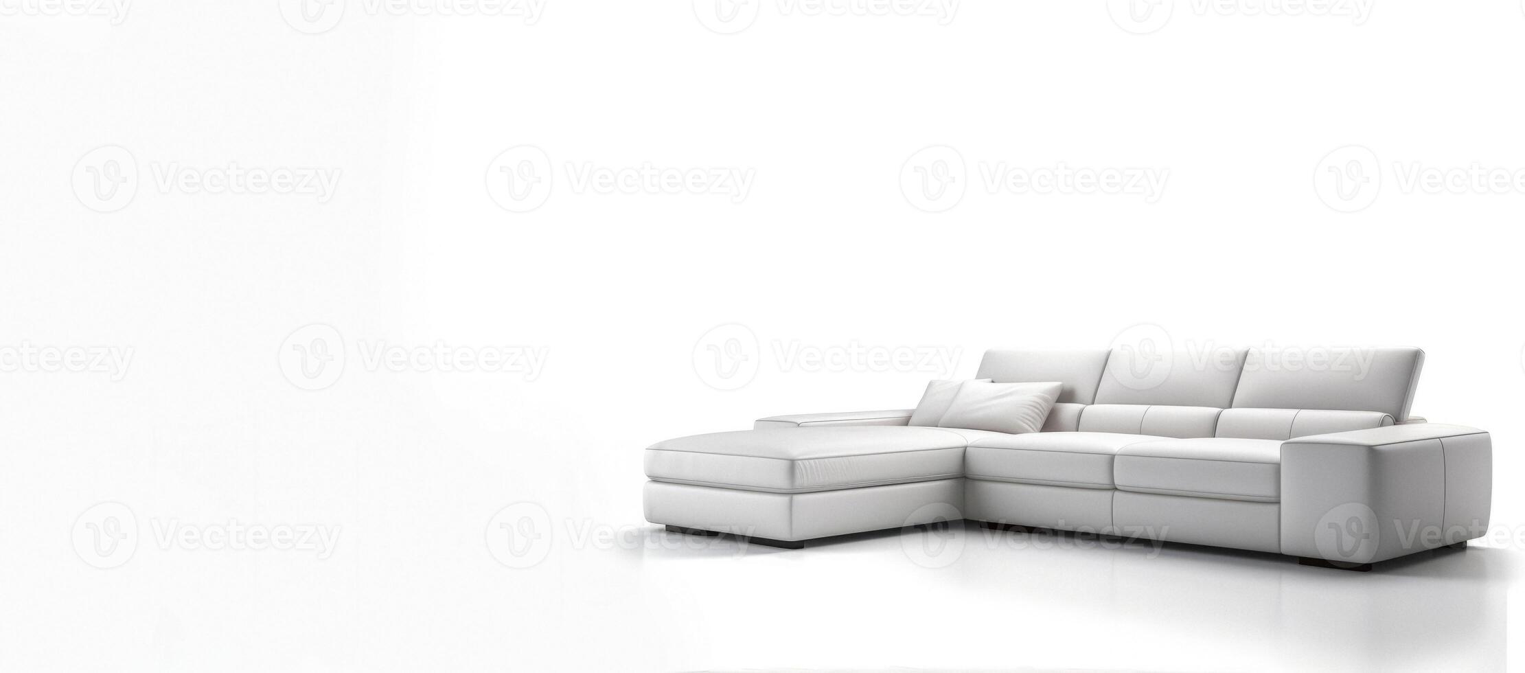 AI generated white sofa on white background Generative AI photo