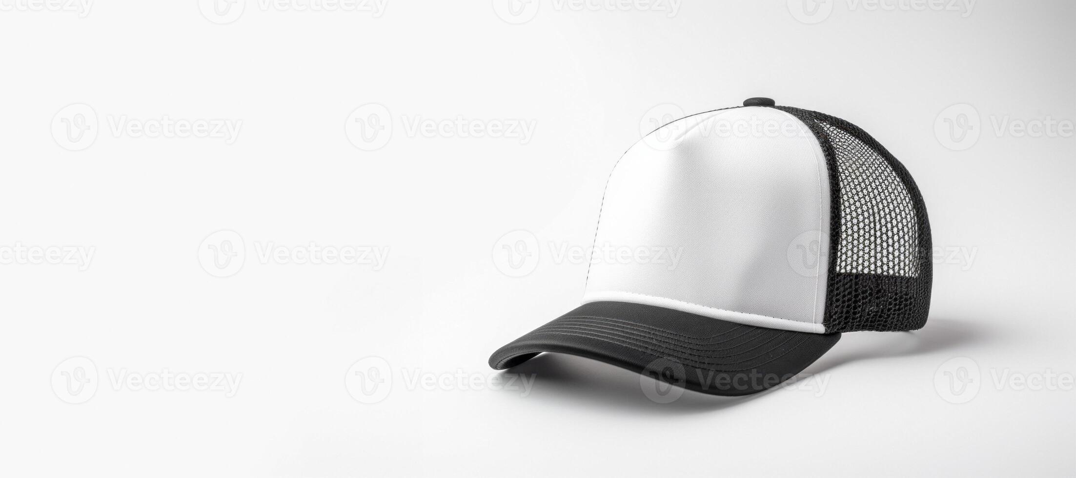 AI generated mesh truck cap on white background Generative AI photo