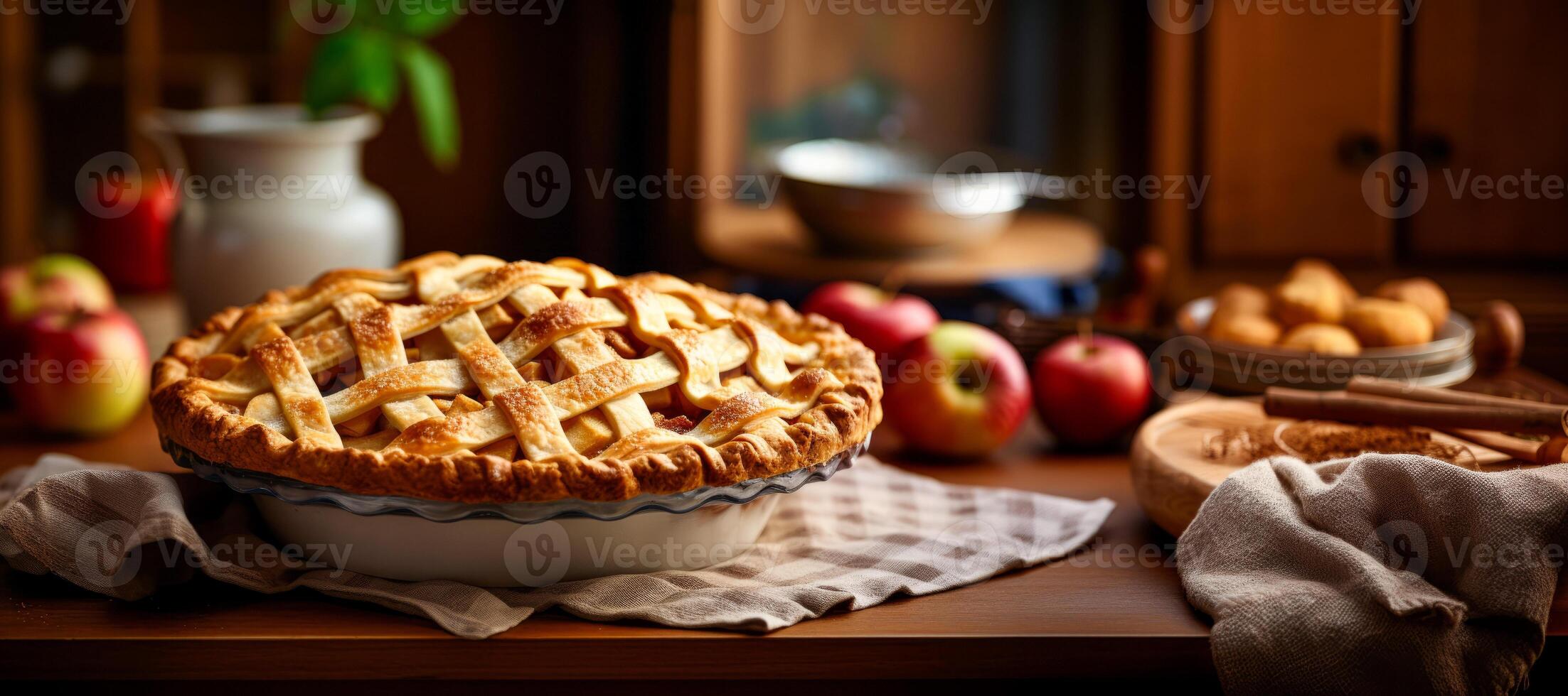 AI generated delicious apple pie Generative AI photo