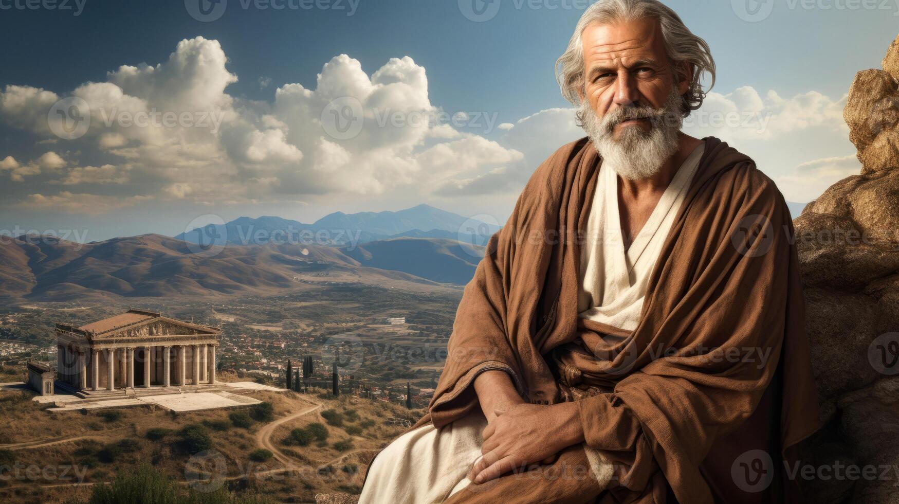 AI generated Greek philosopher of antiquity Generative AI photo