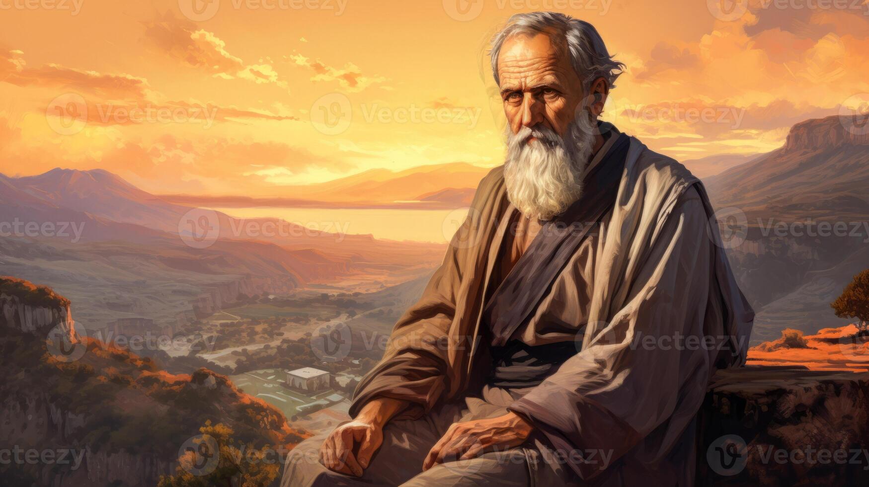 AI generated Greek philosopher of antiquity Generative AI photo