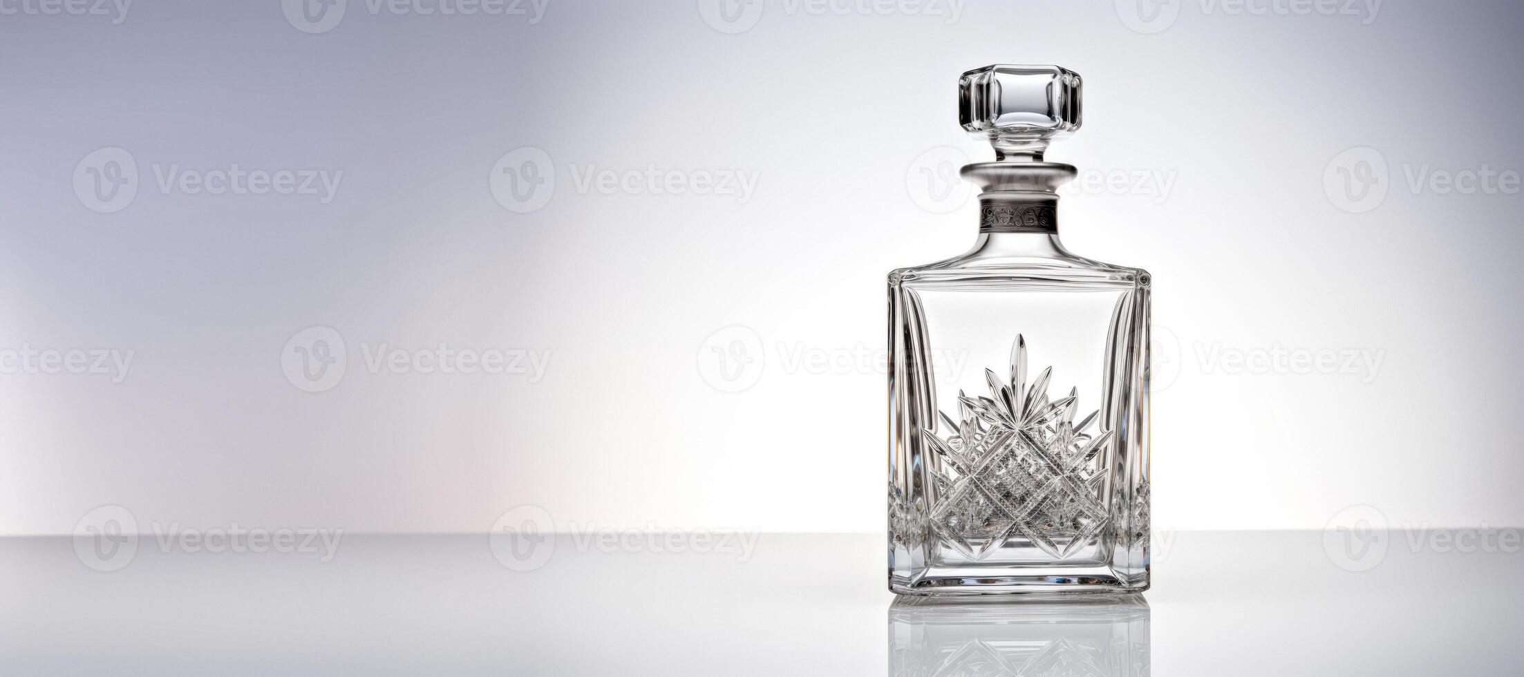 AI generated empty crystal decanter on white background Generative AI photo