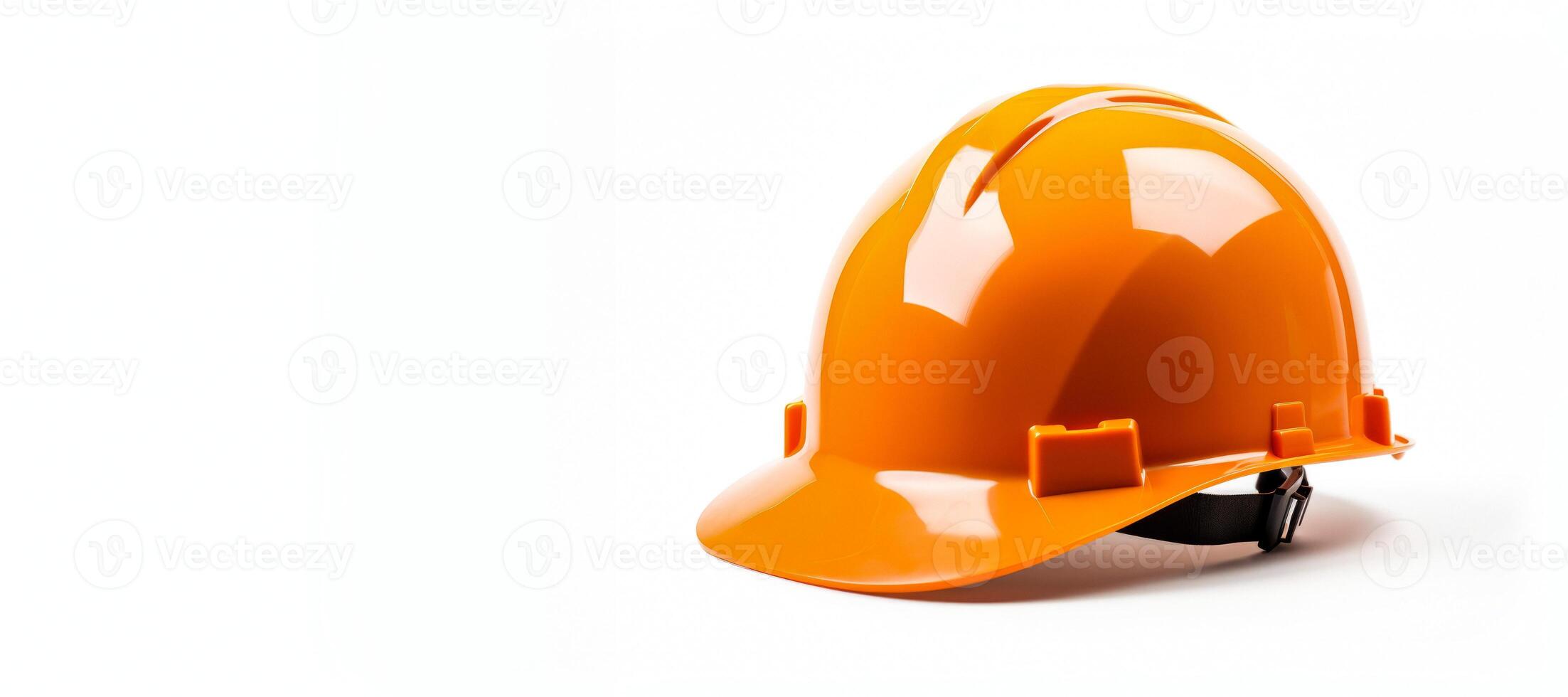 AI generated orange safety helmet on white background Generative AI photo