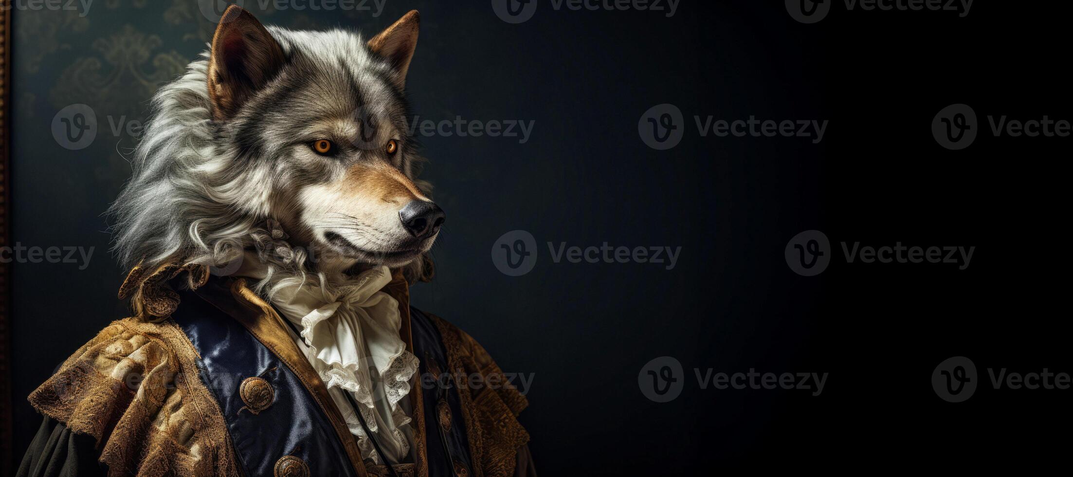 AI generated Wolf in Victorian clothes Generative AI photo