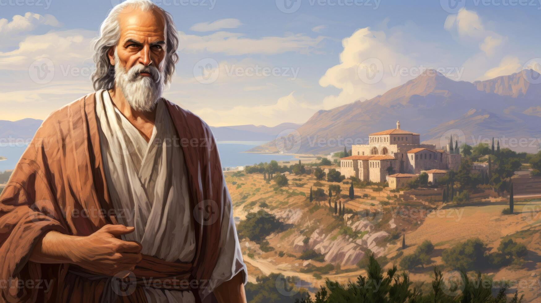 AI generated Greek philosopher of antiquity Generative AI photo