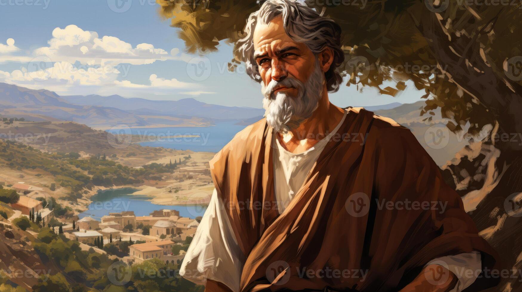 AI generated Greek philosopher of antiquity Generative AI photo