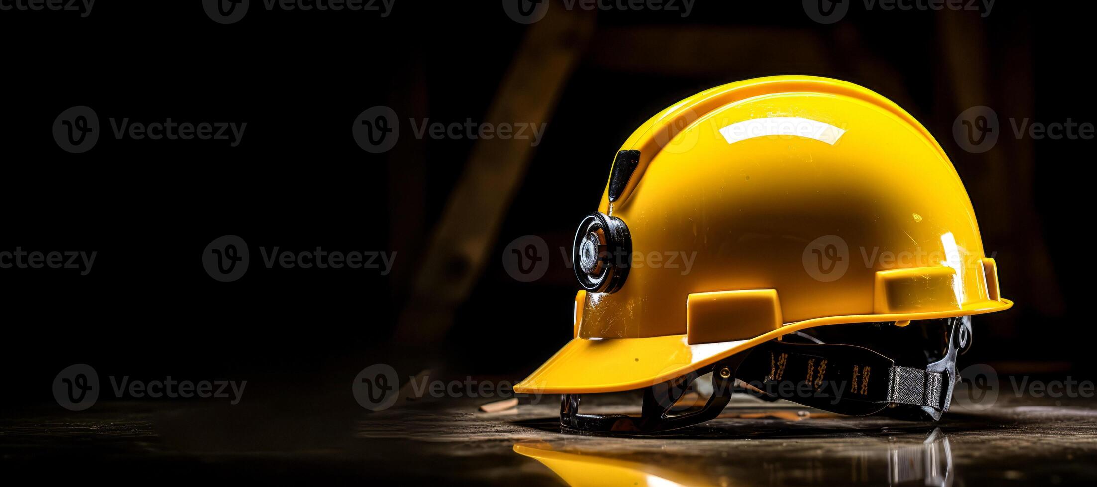 AI generated yellow safety helmet Generative AI photo