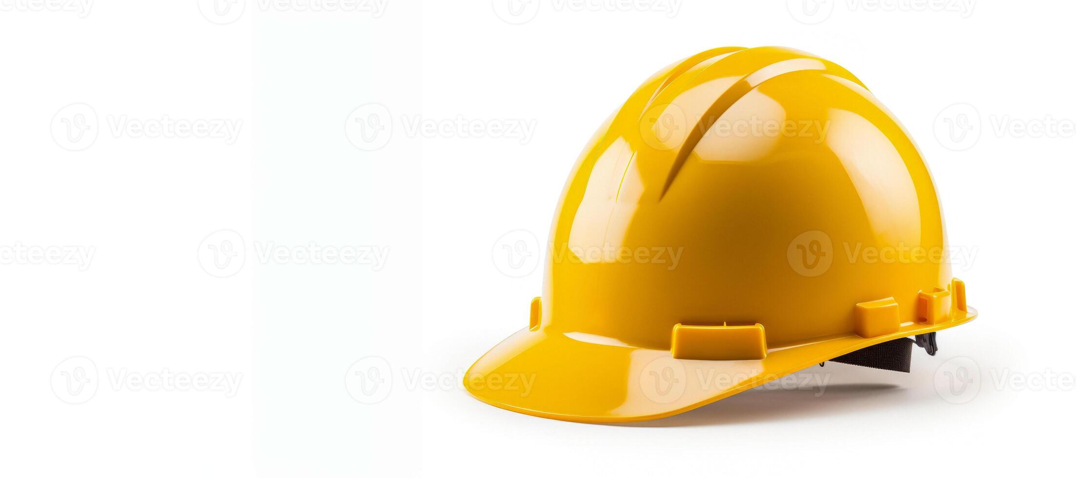 AI generated yellow safety helmet on a white background Generative AI photo