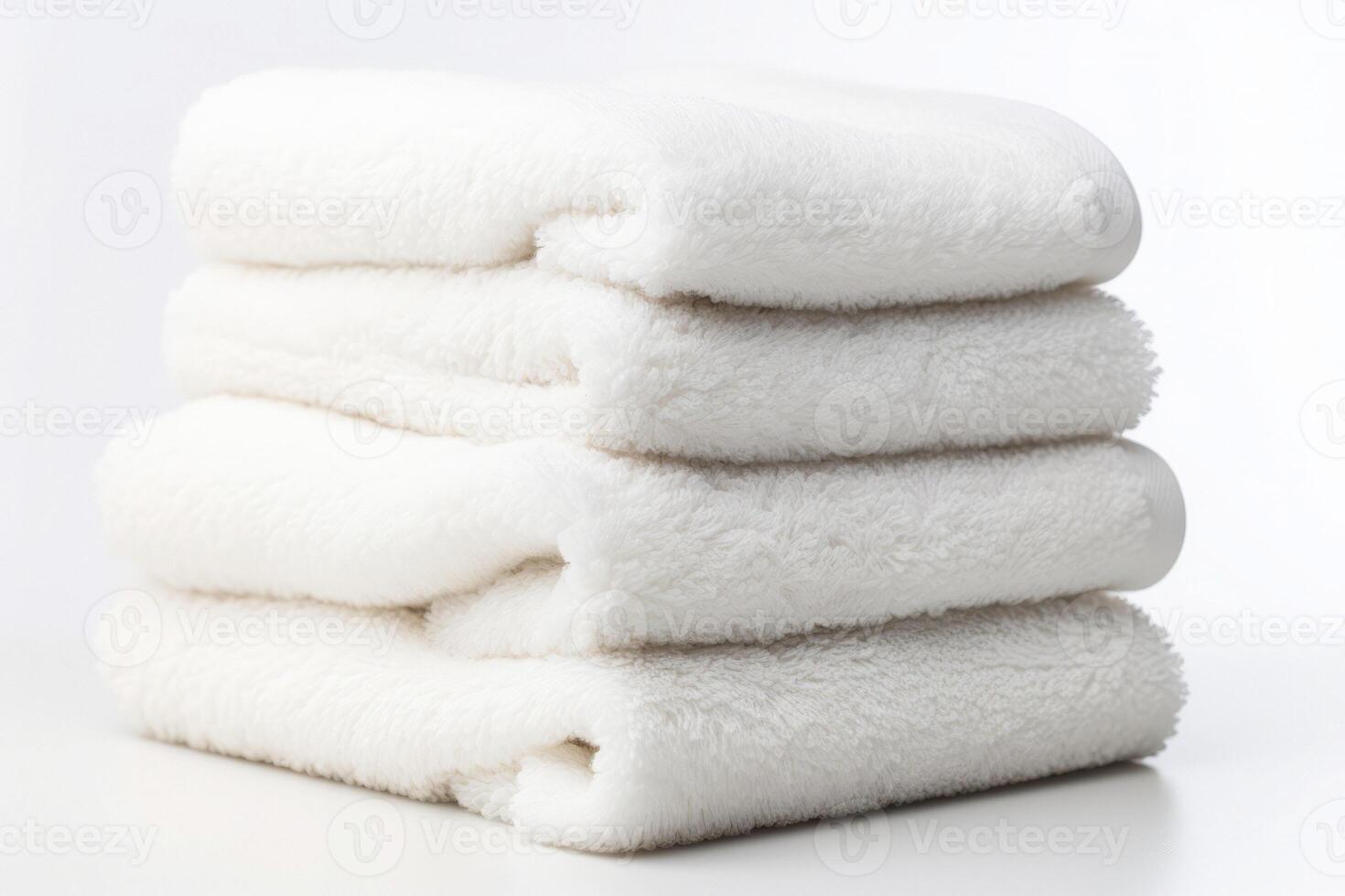 AI generated white towels on a white background Generative AI photo