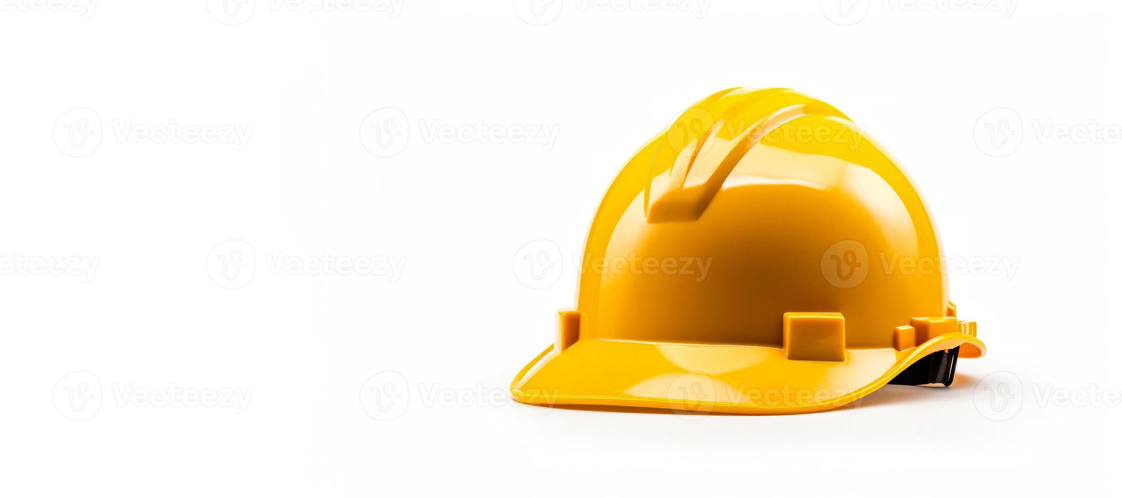 AI generated yellow safety helmet on a white background Generative AI photo