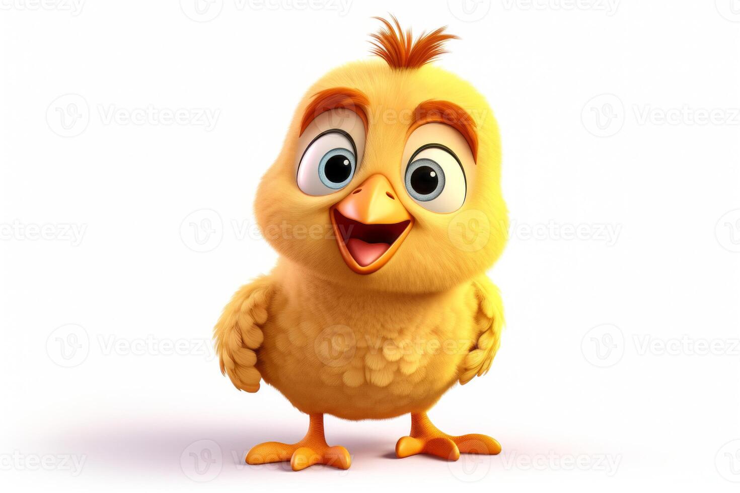 AI generated cute animated chicken baby Generative AI photo