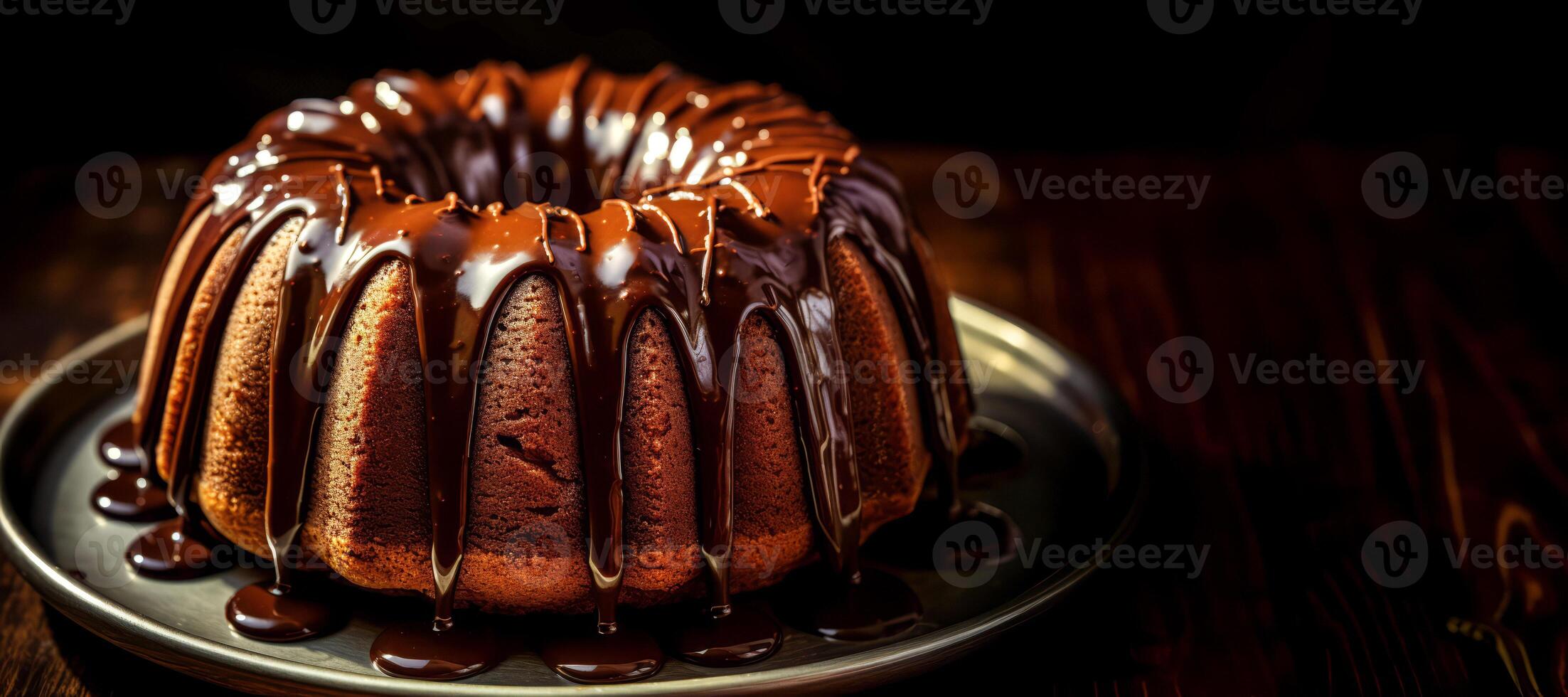 AI generated chocolate cake with chocolate cream Generative AI photo