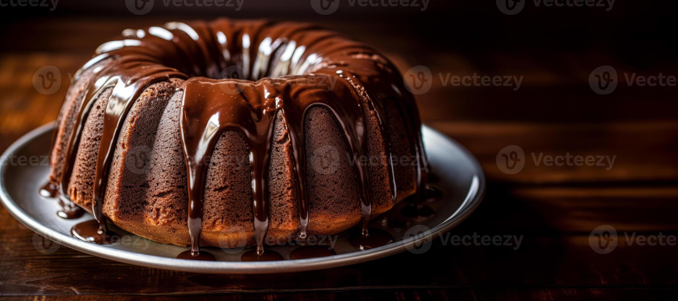 AI generated chocolate cake with chocolate cream Generative AI photo