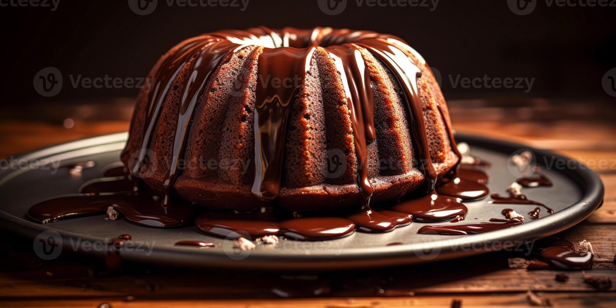AI generated chocolate cake with chocolate cream Generative AI photo