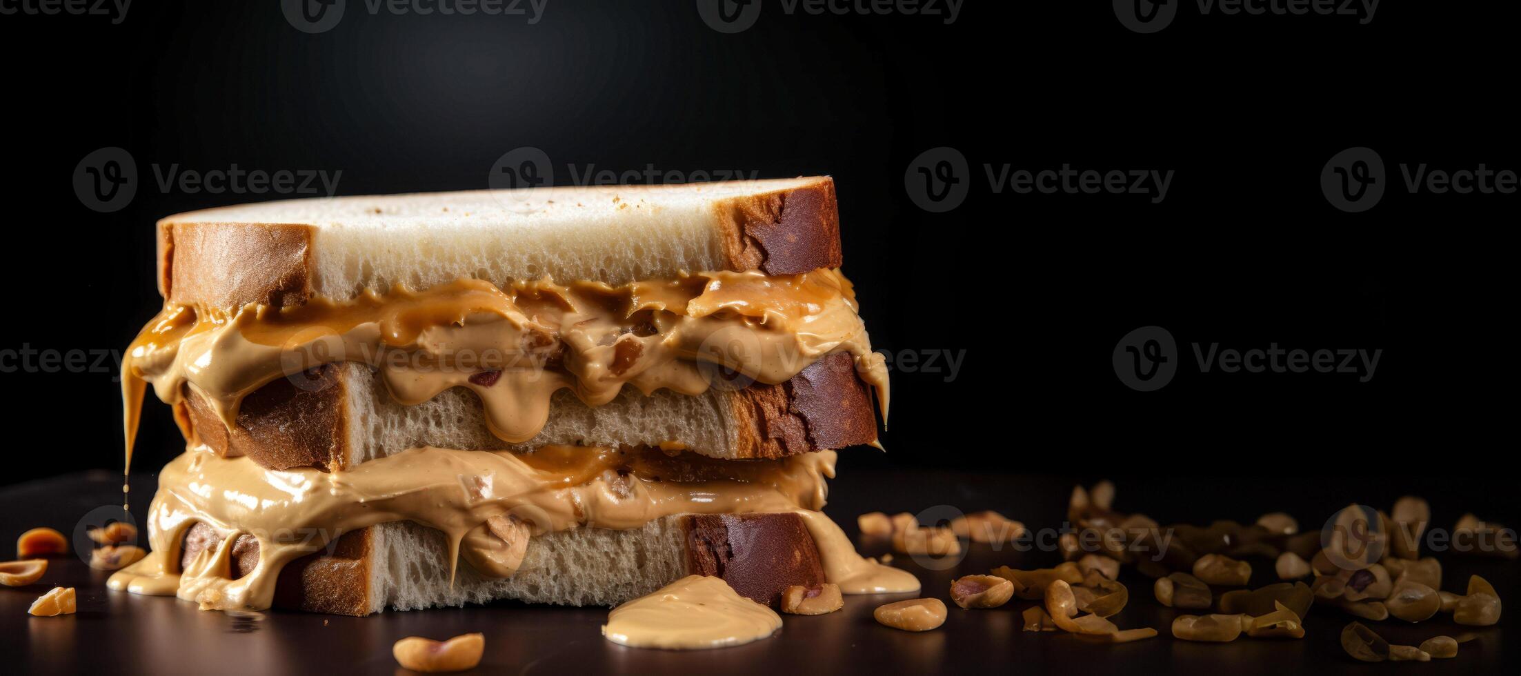 AI generated Peanut butter sandwich Generative AI photo