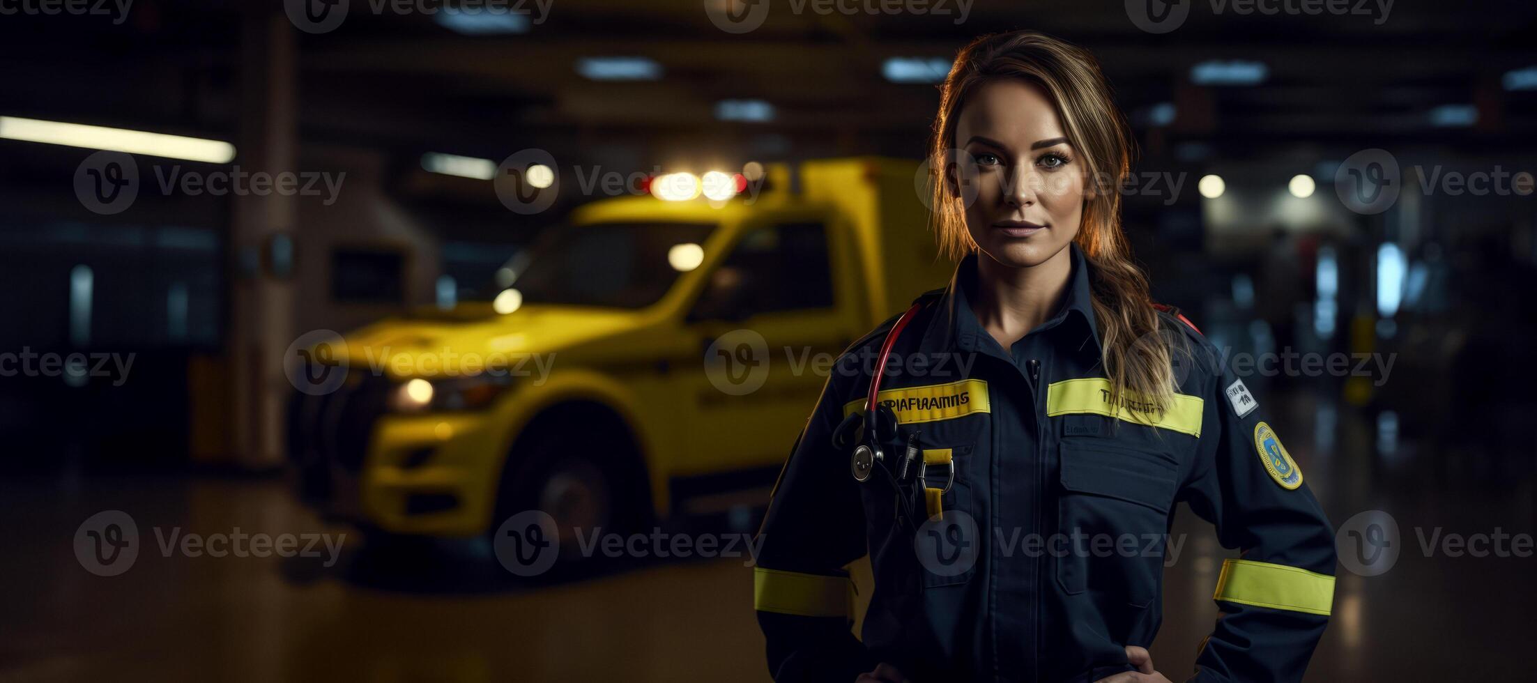 AI generated Portrait of a female paramedic Generative AI photo